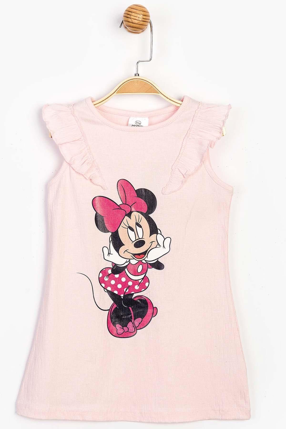 DİSNEY Kız Çocuk Pembe Baby Minnie Mouse Lisanslı Elbise