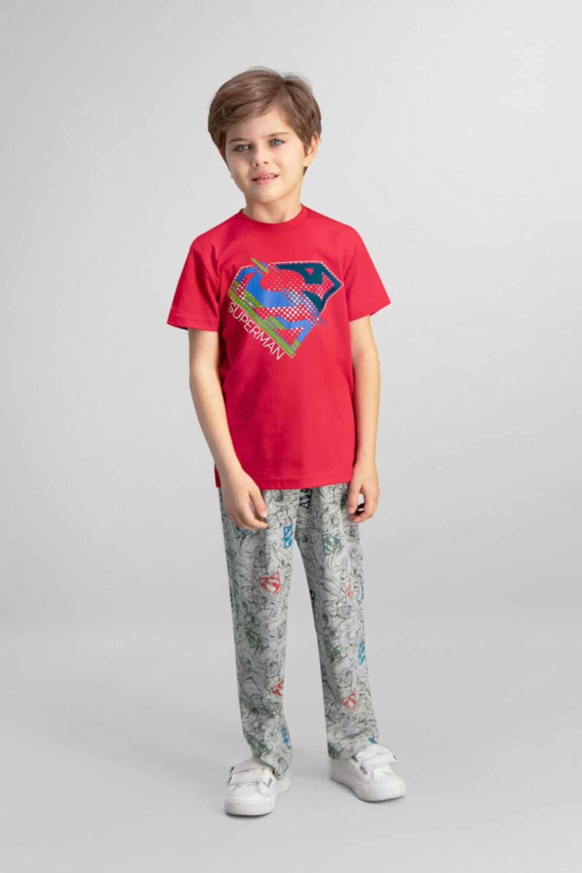 Superman Lisanslı Kırmızı Erkek Çocuk Pijama Takımı