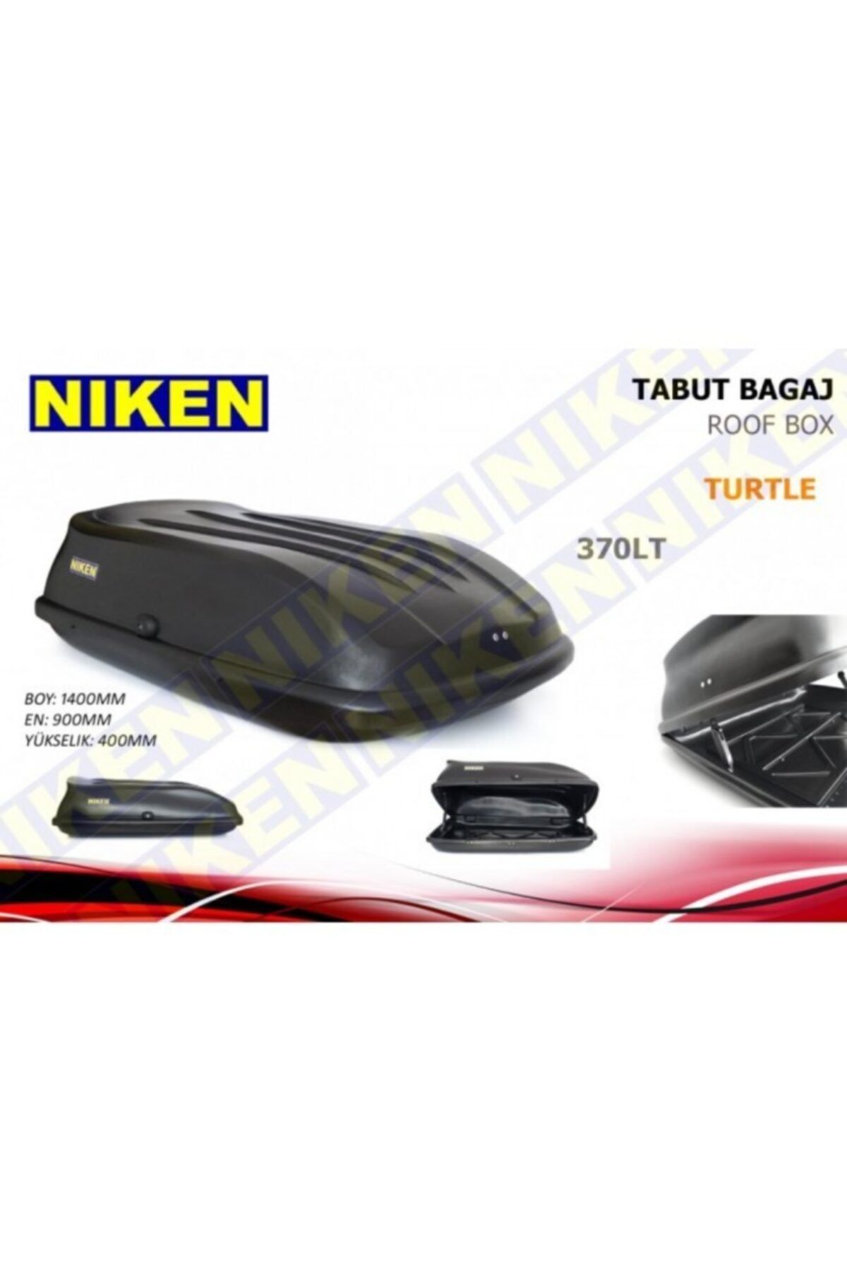 Niken Peugeot Partner Tepe Araç Üstü Port Bagaj Tabut Bagaj 370 Litre Siyah Renk