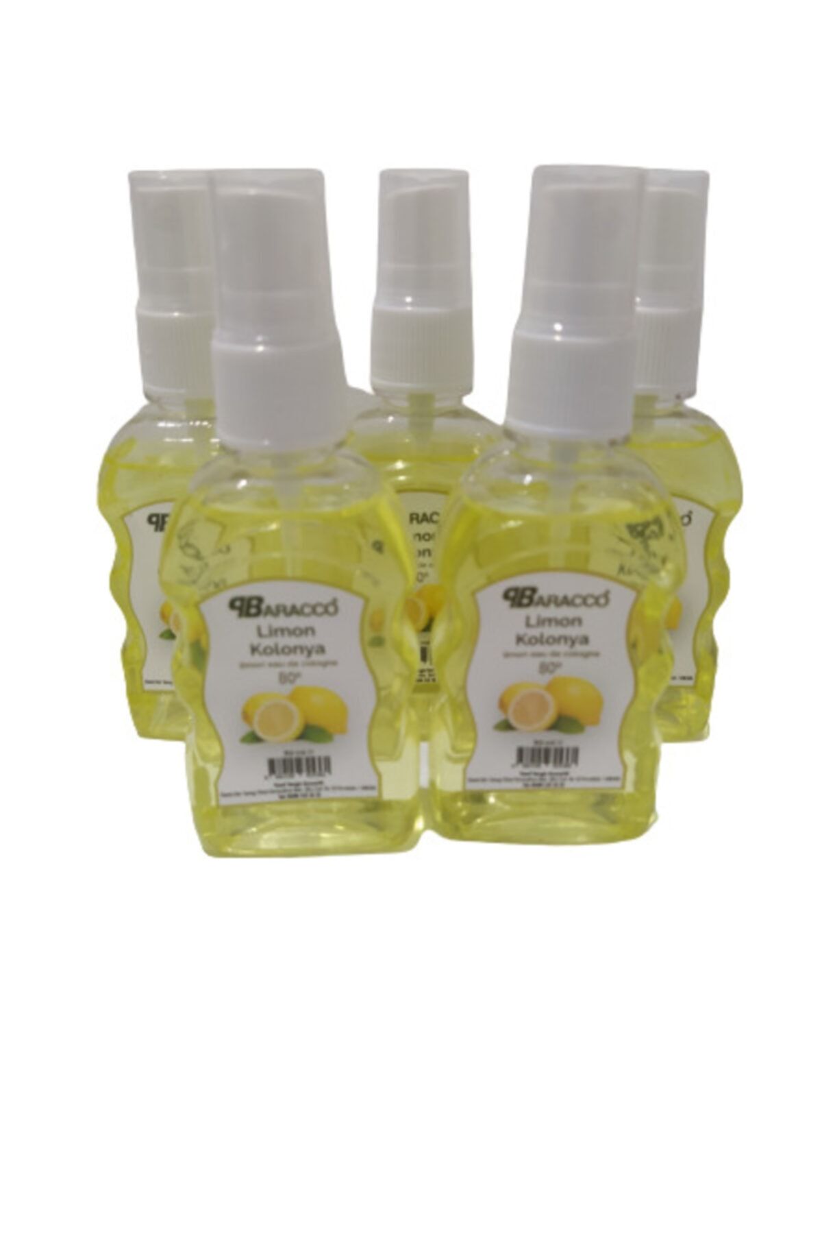 baracco parfüm 80 Derece Cep Kolonyası 50ml X 5 Dezenfektan Için Sprey Limon Kolonyası