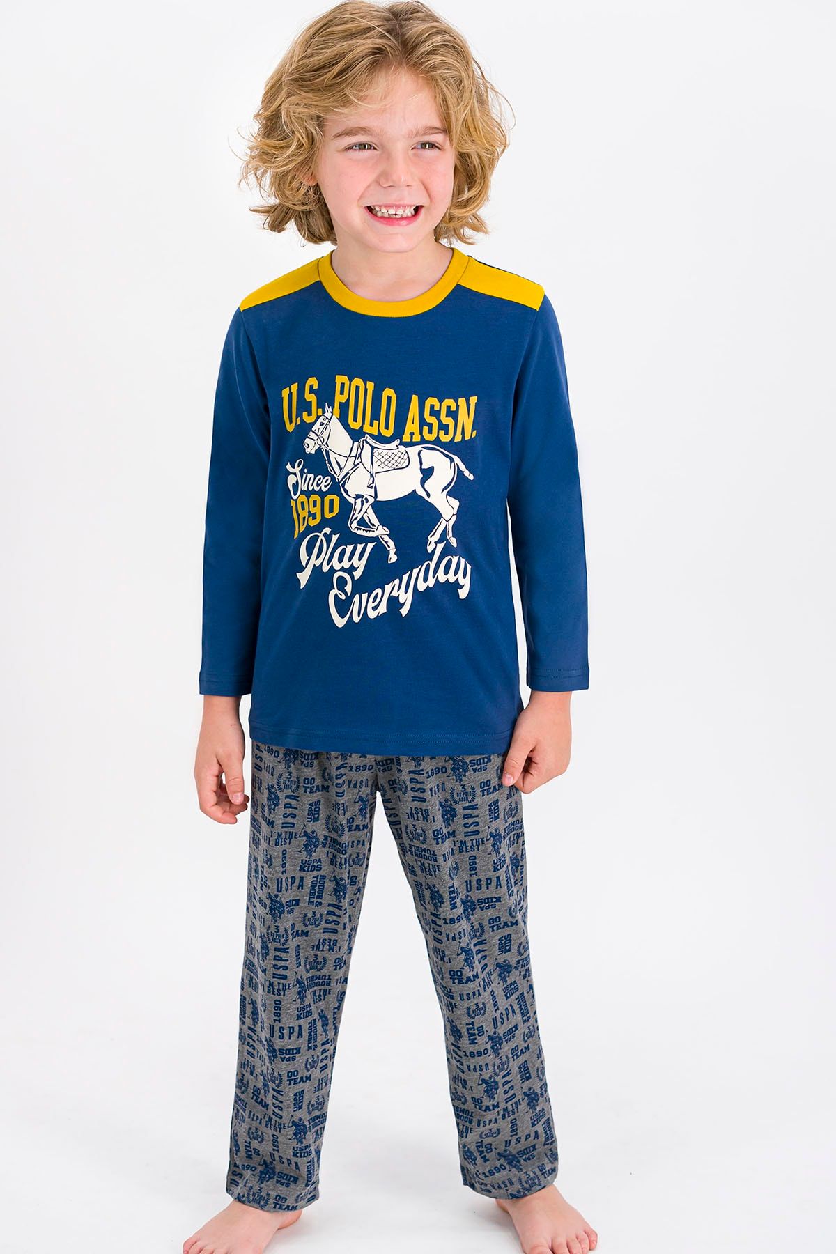 U.S. Polo Assn. Erkek Çocuk Koyu Indigo Pijama Takımı