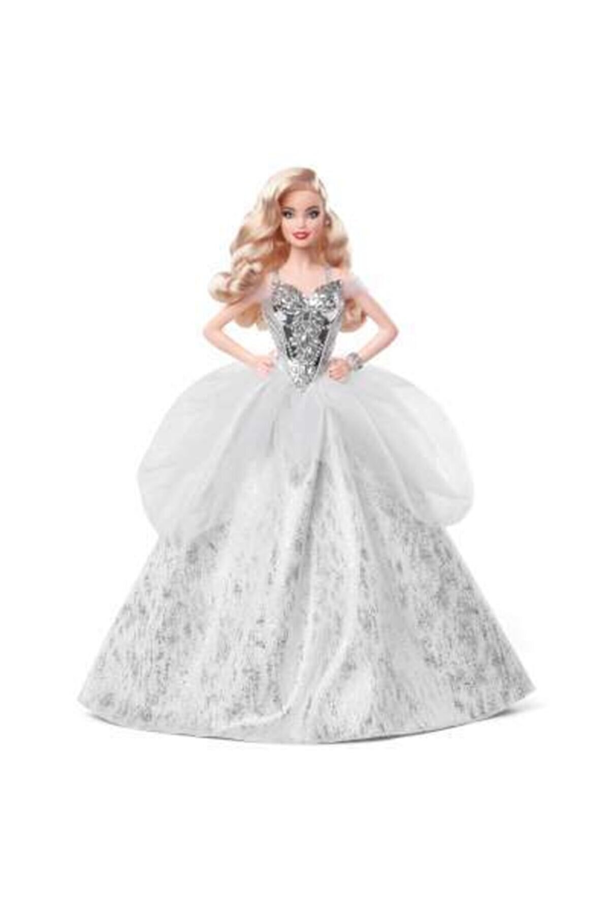 Barbie 2021 Mutlu Yıllar Bebeği Dalgalı Sarı Saçlı, 30 Cm.gümüş Rengi Elbiseli Gxl18