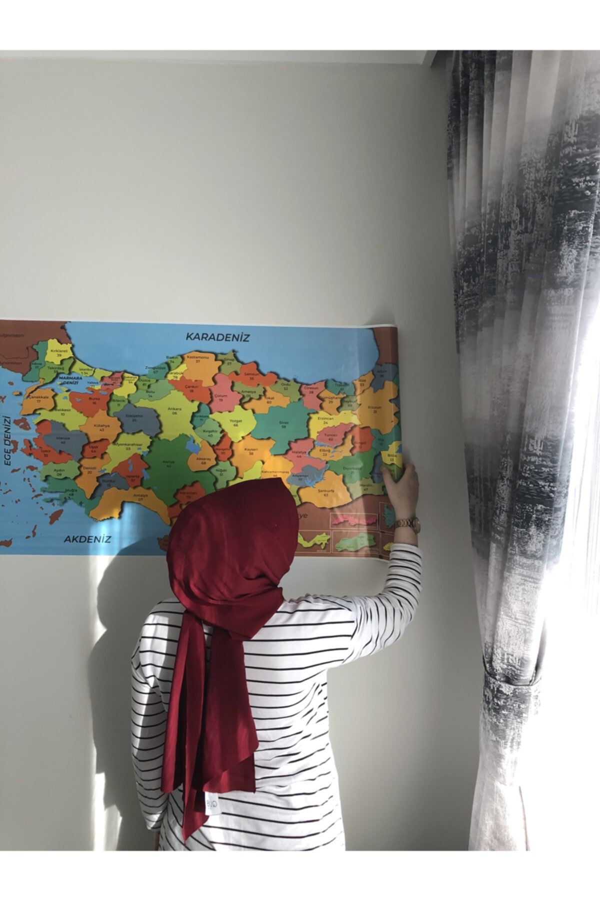 Tutunabilir Kağıt Türkiye Haritası Akıllı Kağıt Tahta Yazı Tahtası Özel Baskılı Renkli Dekoratif