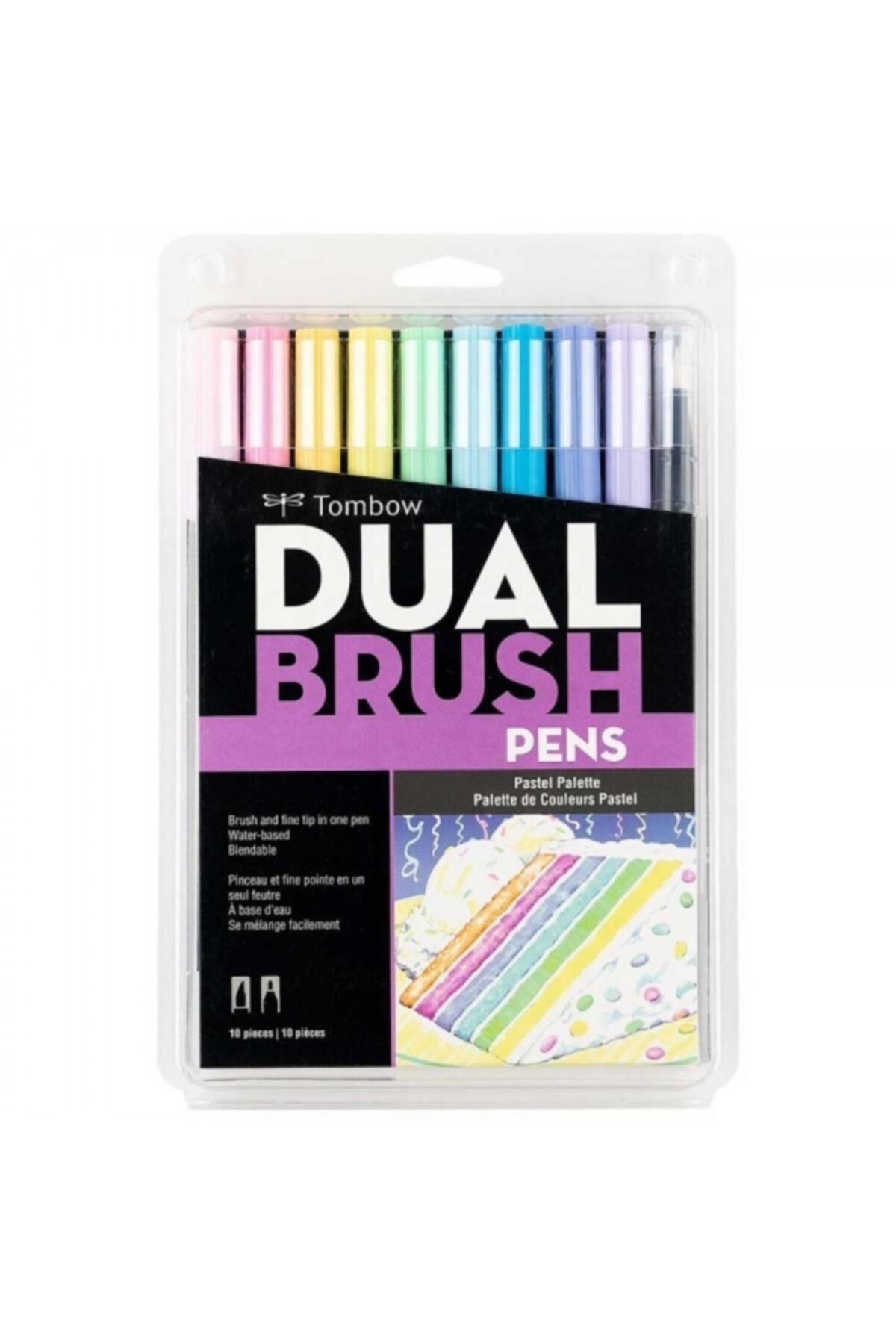 Tombow Ab-t Dual Brush Pen Pastel (pastel Renkler) - 10'lu Set