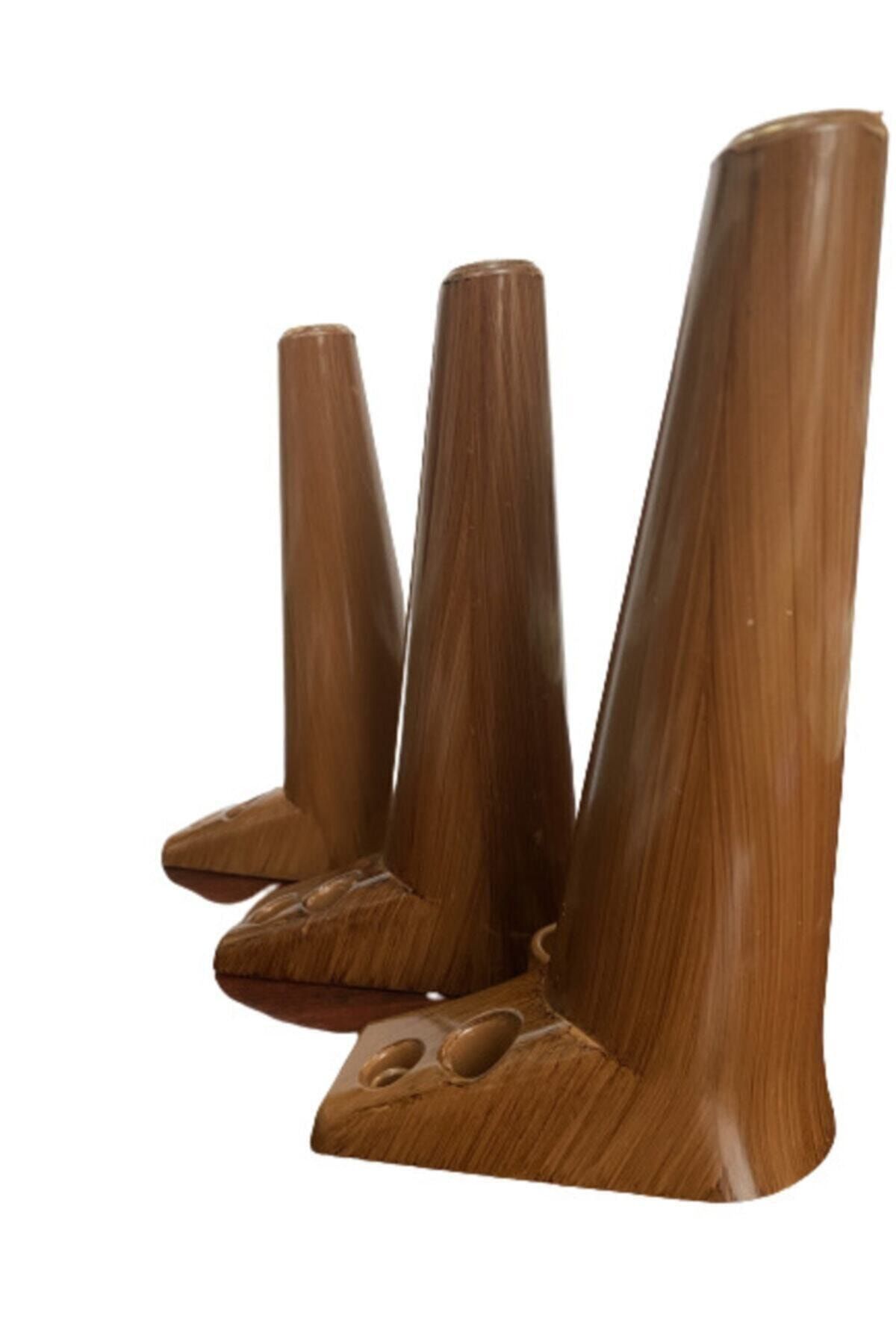 EnesBeyy L Tabanlı Kahverengi Zirve 20cm Ayak (2 Adet) Baza-sehpa-koltuk-kanepe-çekyat-dolap-mobilya Ayağı