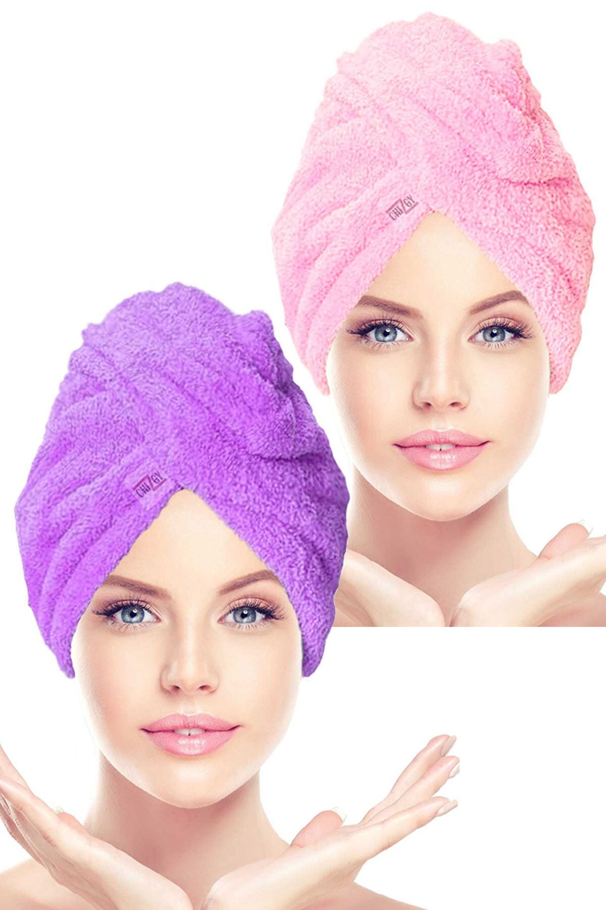 2 Piece Microfiber Hair Towel and Bonnet Set for Kosovo Ubuy