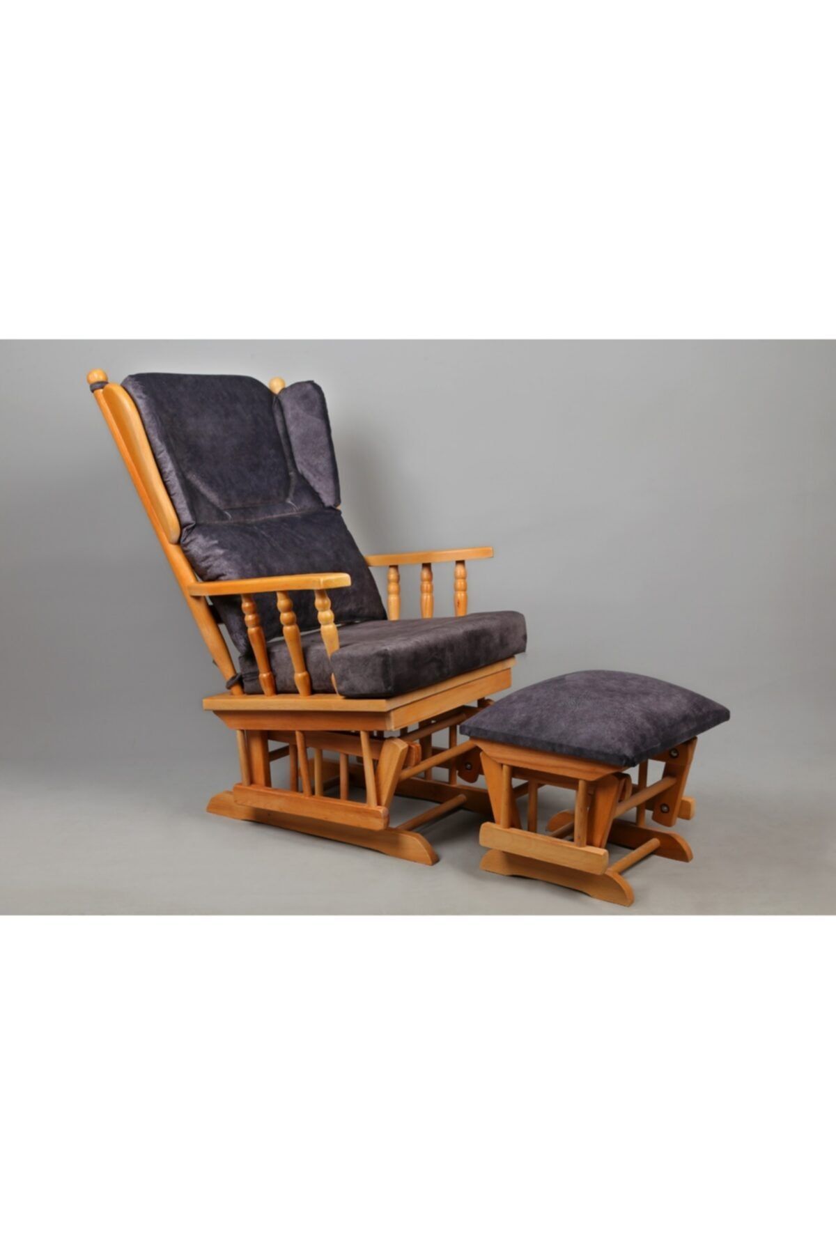 Evgün Concept Sallanan Sandalye Sallanan Koltuk Dinlenme Koltuğu Doğal Ahşap Iskelet Chn11