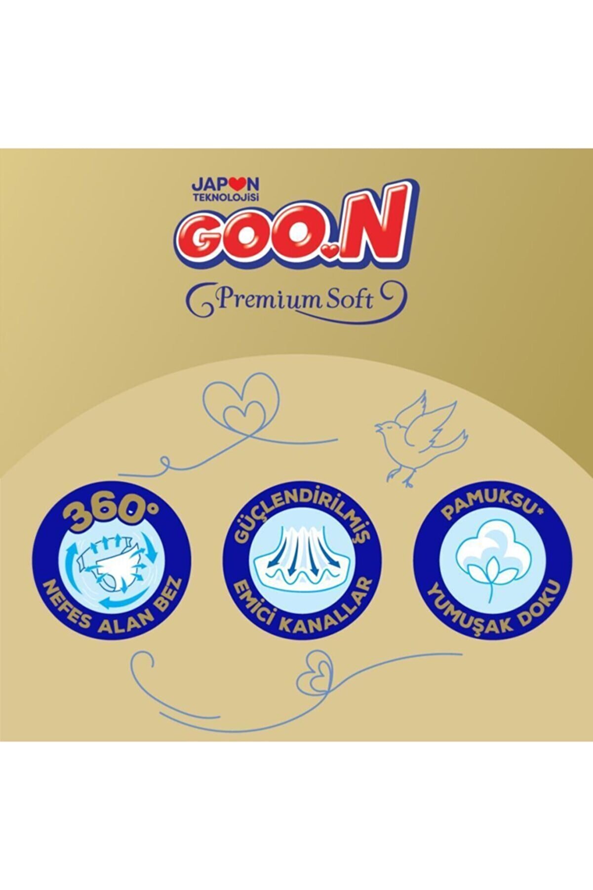 Goon Premium Soft Bebek Bezi 1 Beden Premium Bant 50 Adet_3