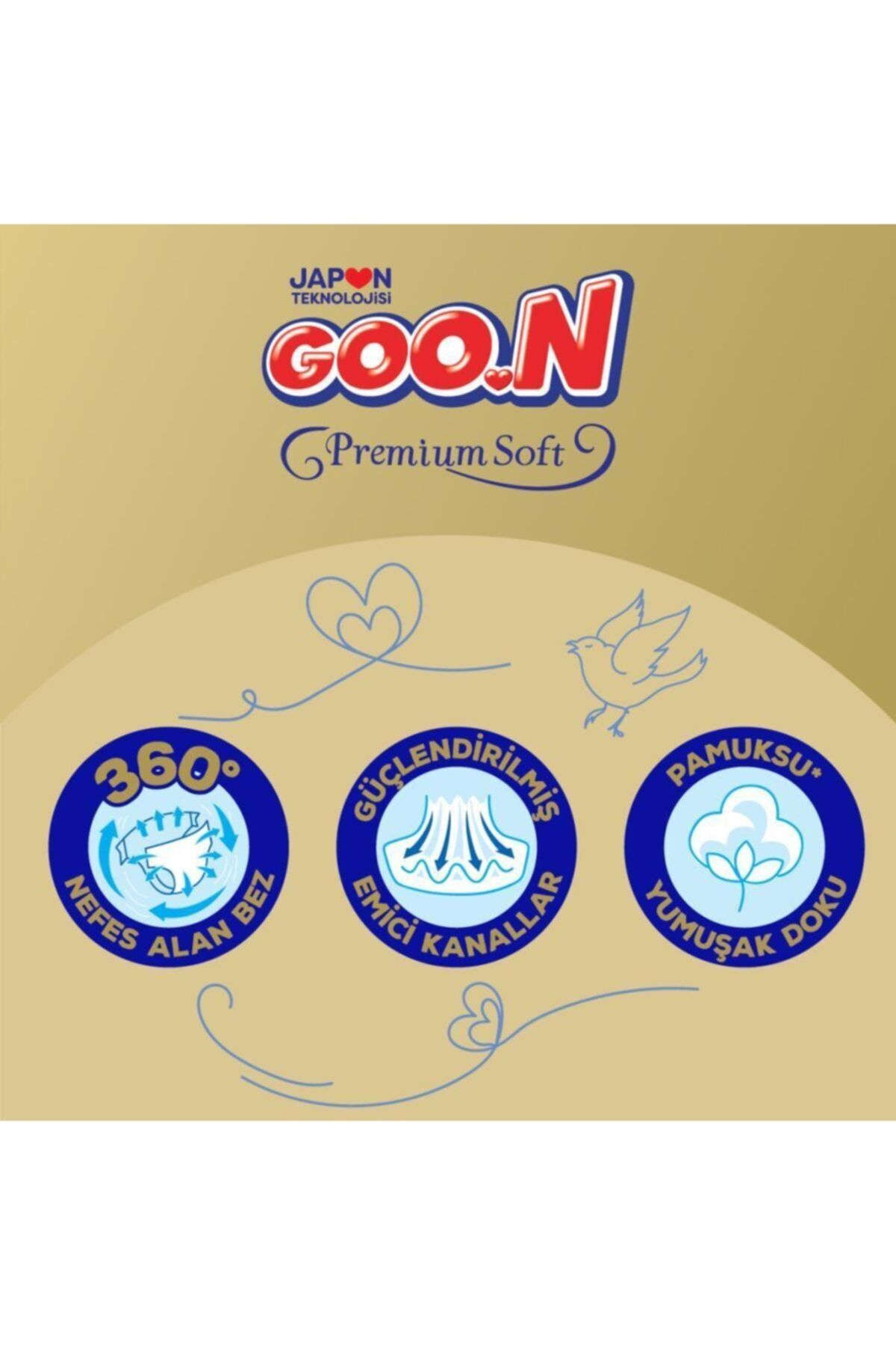 Goon Premium Soft Bebek Bezi 2 Beden Premium Bant 46 Adet_3