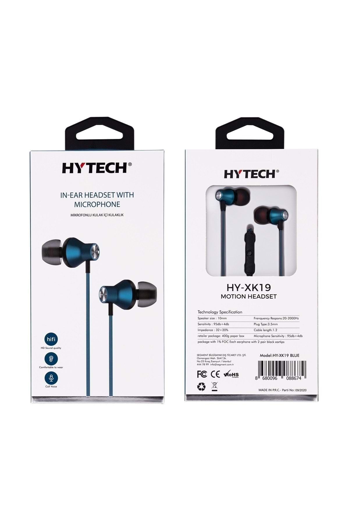 Hytech Hy-xk19 Mavi Kulak Içi Mikrofonlu Kulaklık