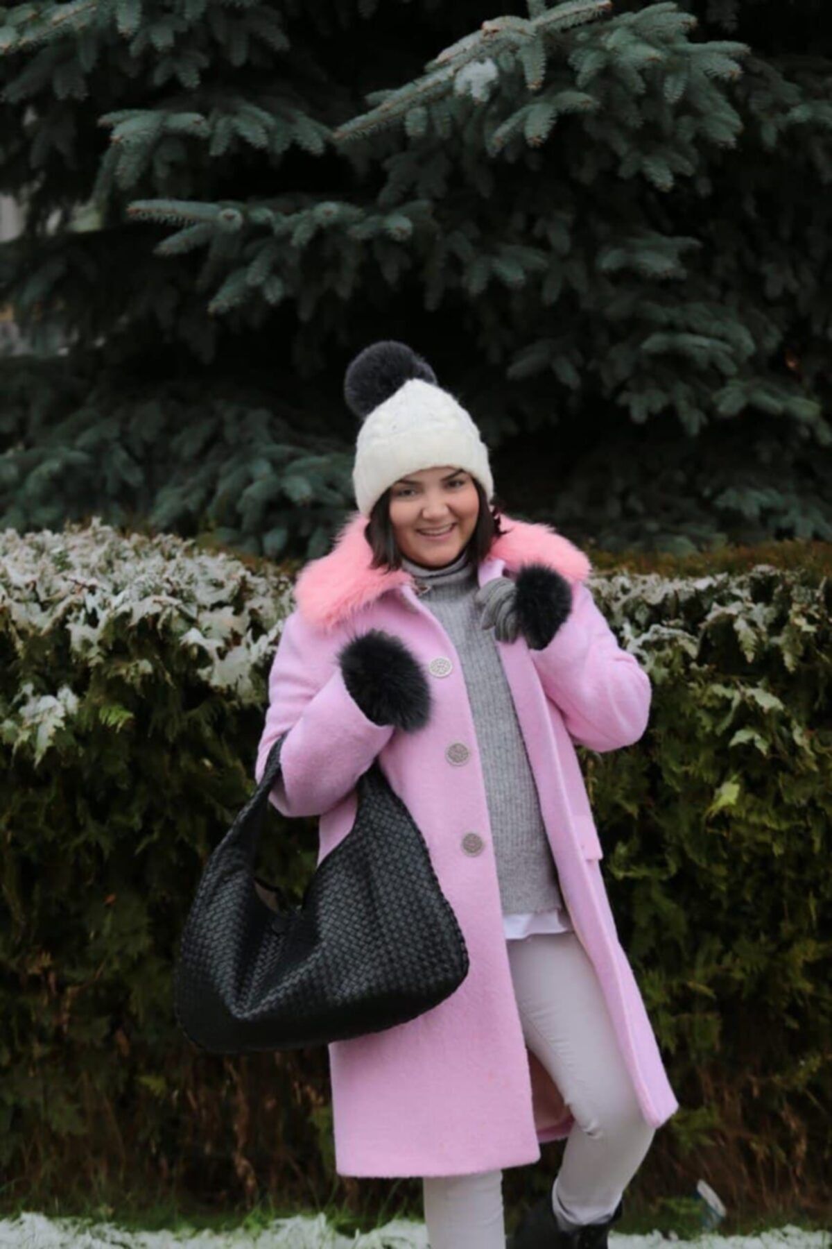 Euznour Kadın Pink Candy Palto