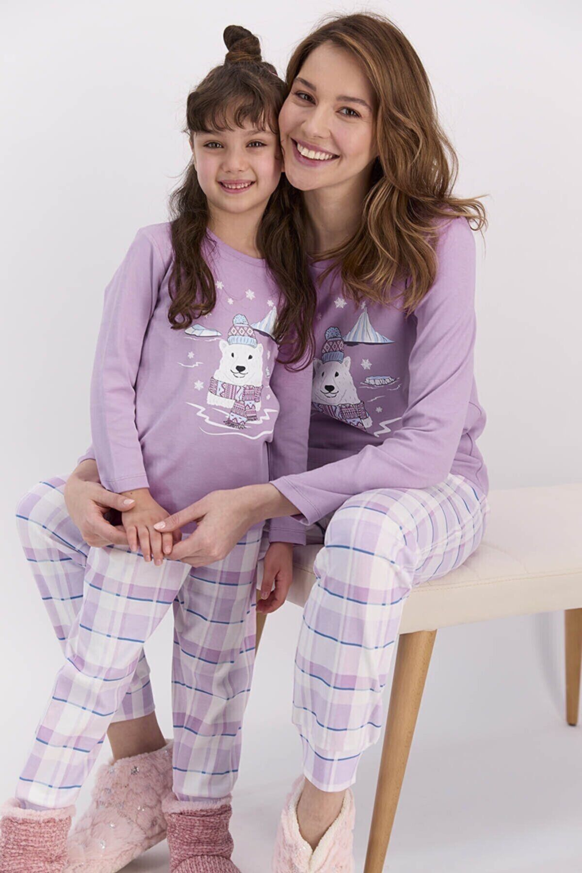 Rolypoly Anne-kız Kombin Lila Pijama Takım