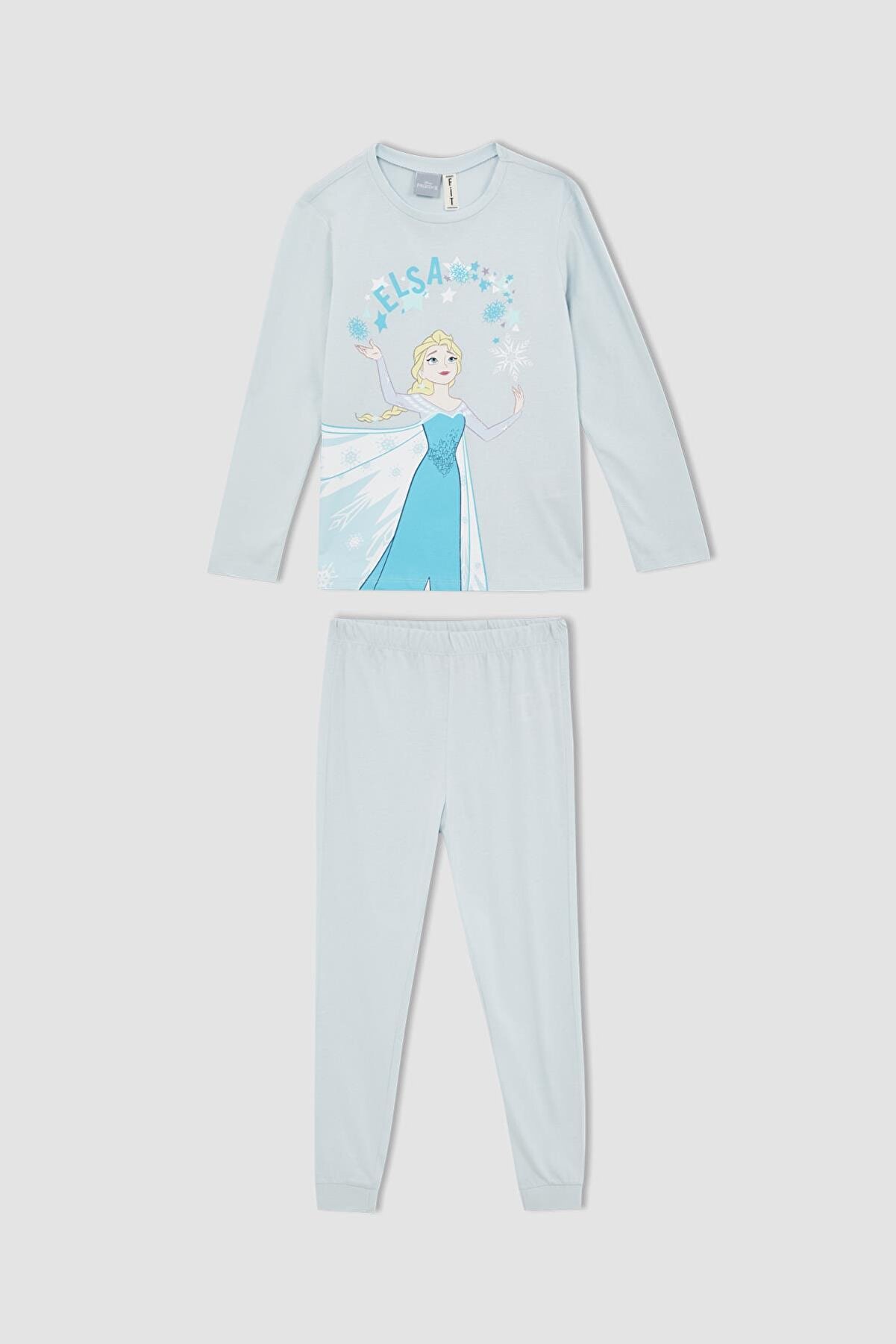Defacto Kız Çocuk Frozen Lisanslı Pamuklu Uzun Kollu Pijama Takım