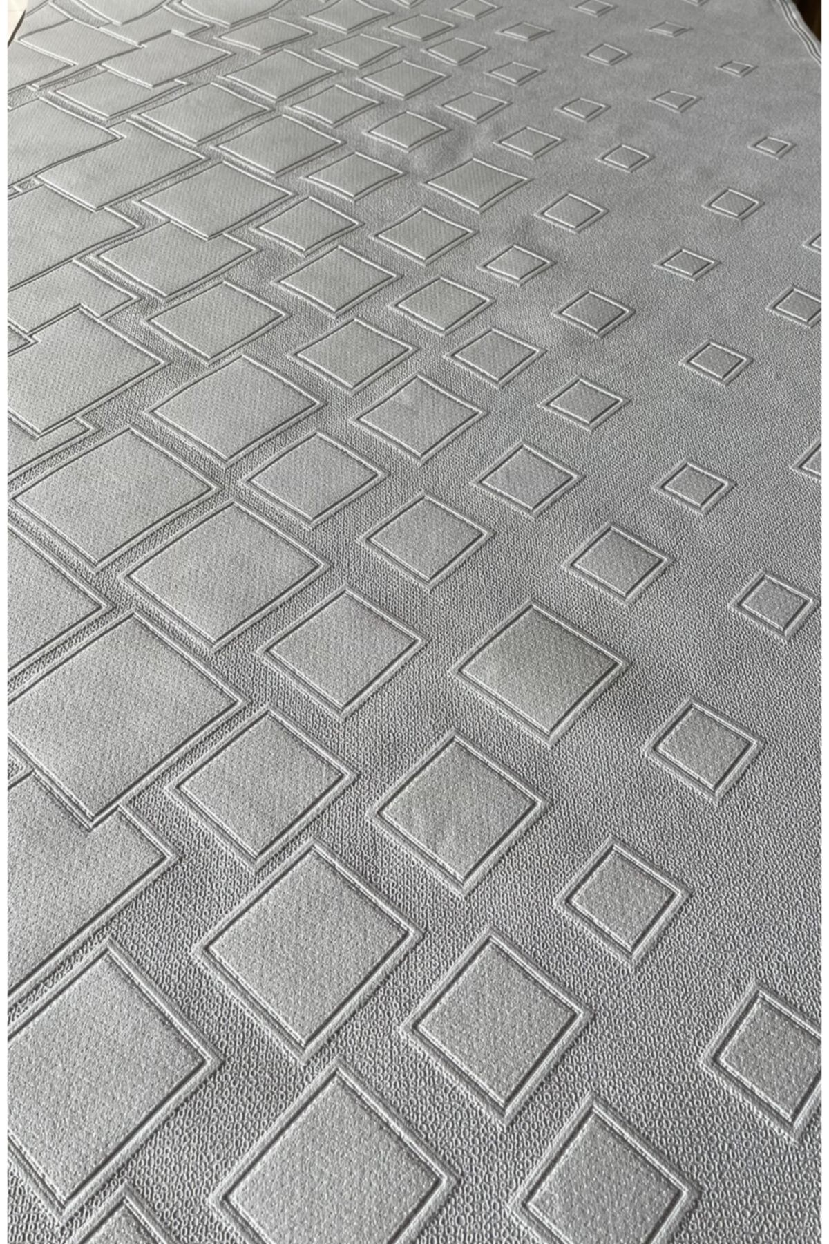 BAŞYAPI DİZAYN Kırık Beyaz Boyanabilir Geometrik Desen Ithal Duvar Kağıdı (10M²)
