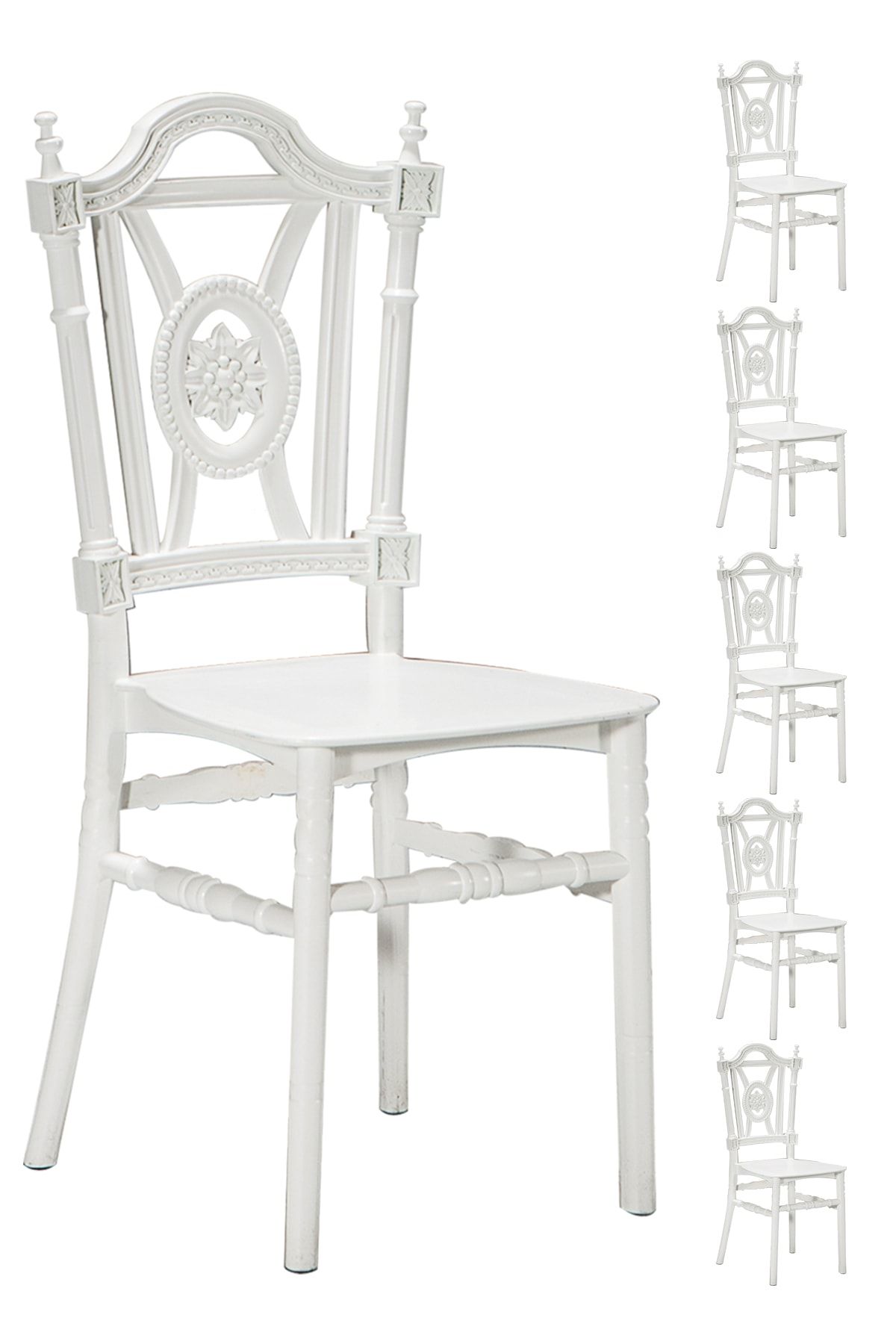 SANDALİE 6 Adet Keops Beyaz Sandalye / Balkon-bahçe-mutfak