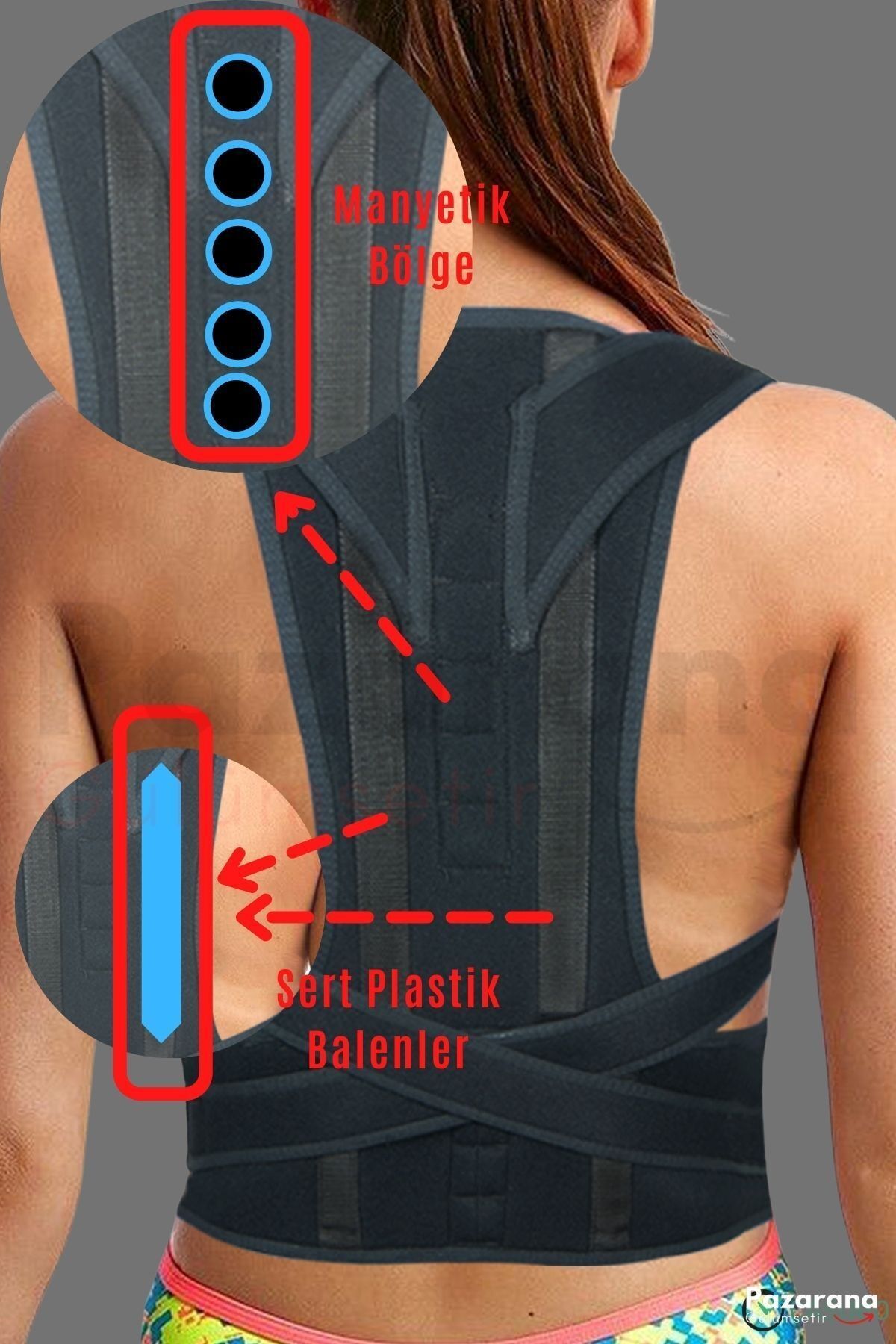 Ankaflex Dik Duruş Bel Sırt Ağrısı Destek Kamburluk Önlemek Için Omurga Postur Düzeltici Aparat