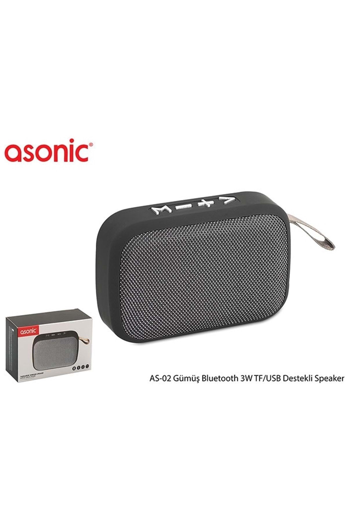 asonic As-02 Gümüş Bluetooth 3w Tf/usb Destekli Speaker