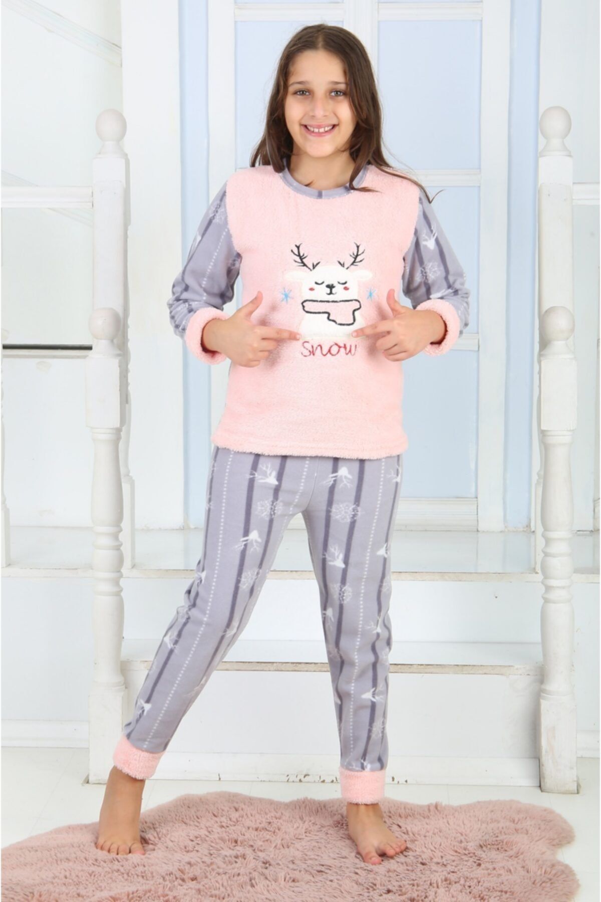 ASEL PİJAMALARI Kız Çocuk Kışlık Polar Pijama Takımı