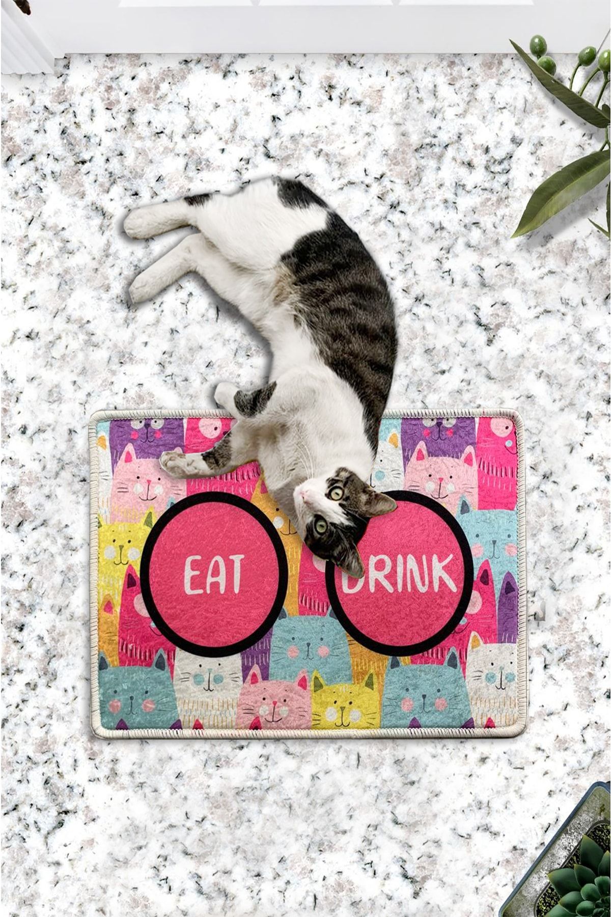YTR HOME Dijital Baskılı Dekoratif Kedi Paspası