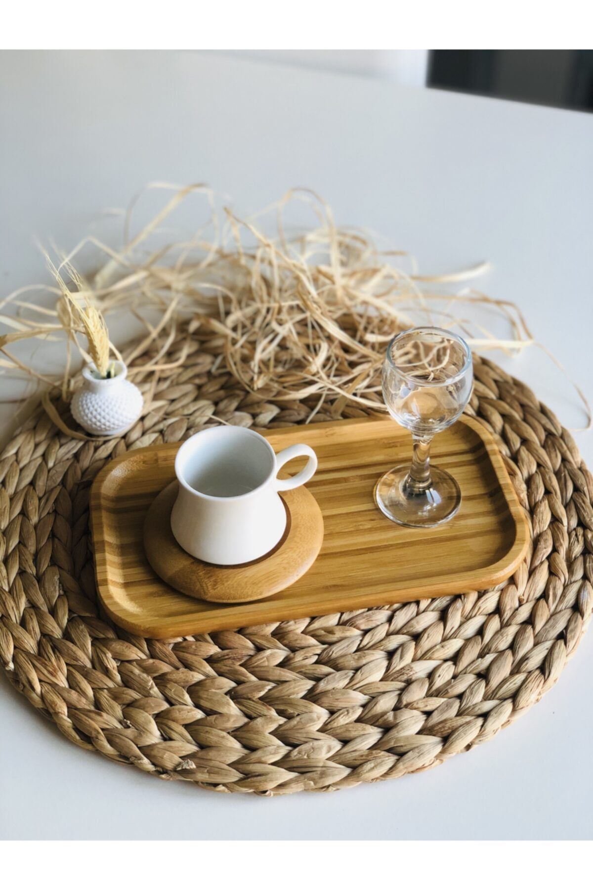 Den Tasarım Hediyelik Dentasarım Hediyelik Bambu Sunumluklu Kahve Fincan Seti