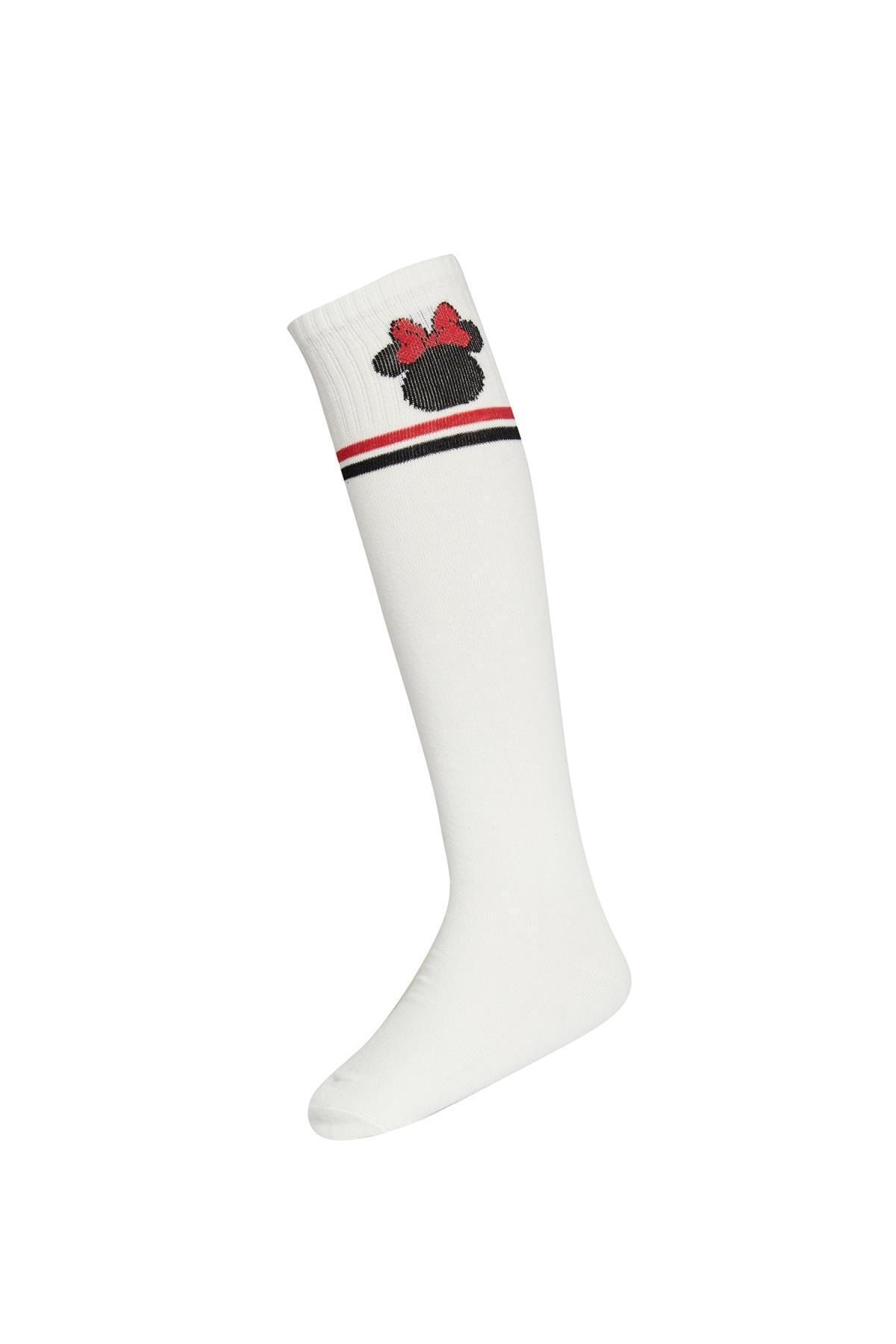 Defacto Kadın Disney Mickey ve Minnie Lisanslı Pamuklu Uzun Çorap
