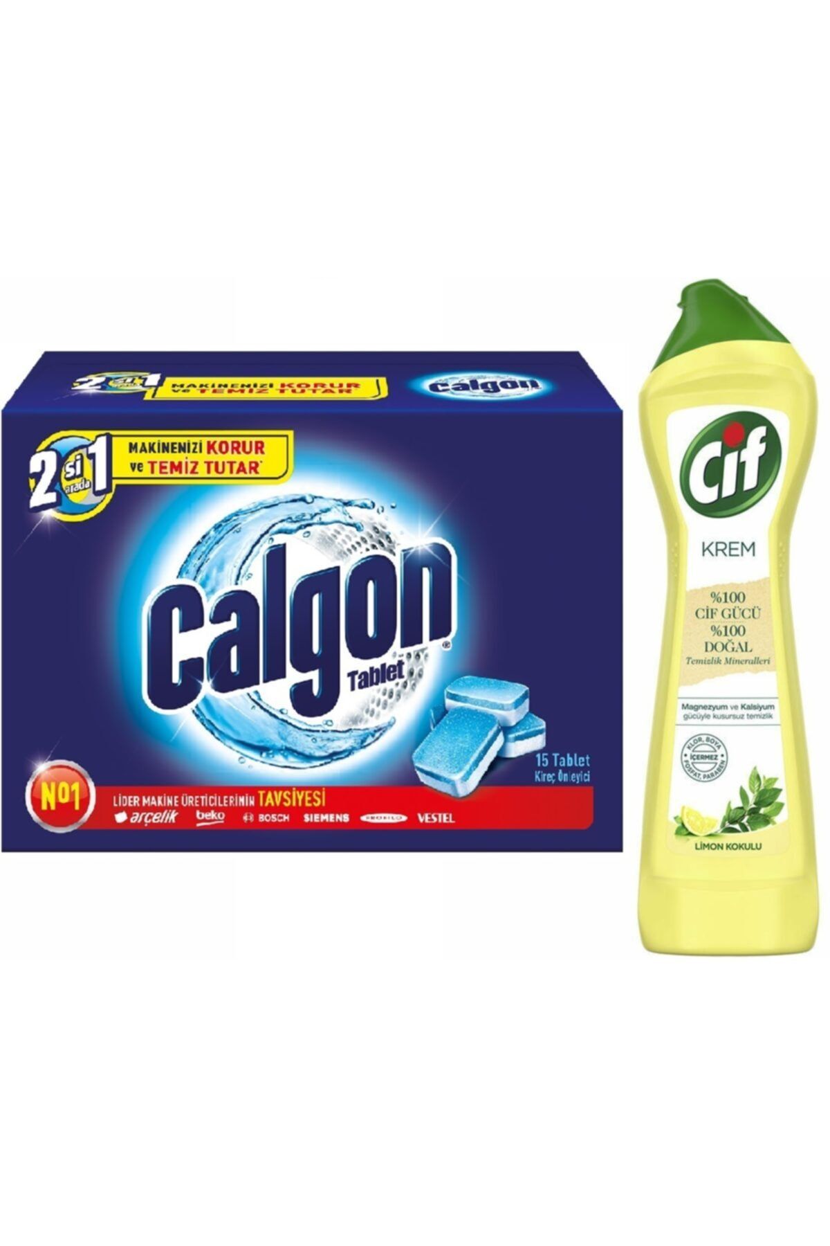Cif Limon 500 ml 15 Ad Calgon Tablet Set (TABLETLER POŞETLİDİR)
