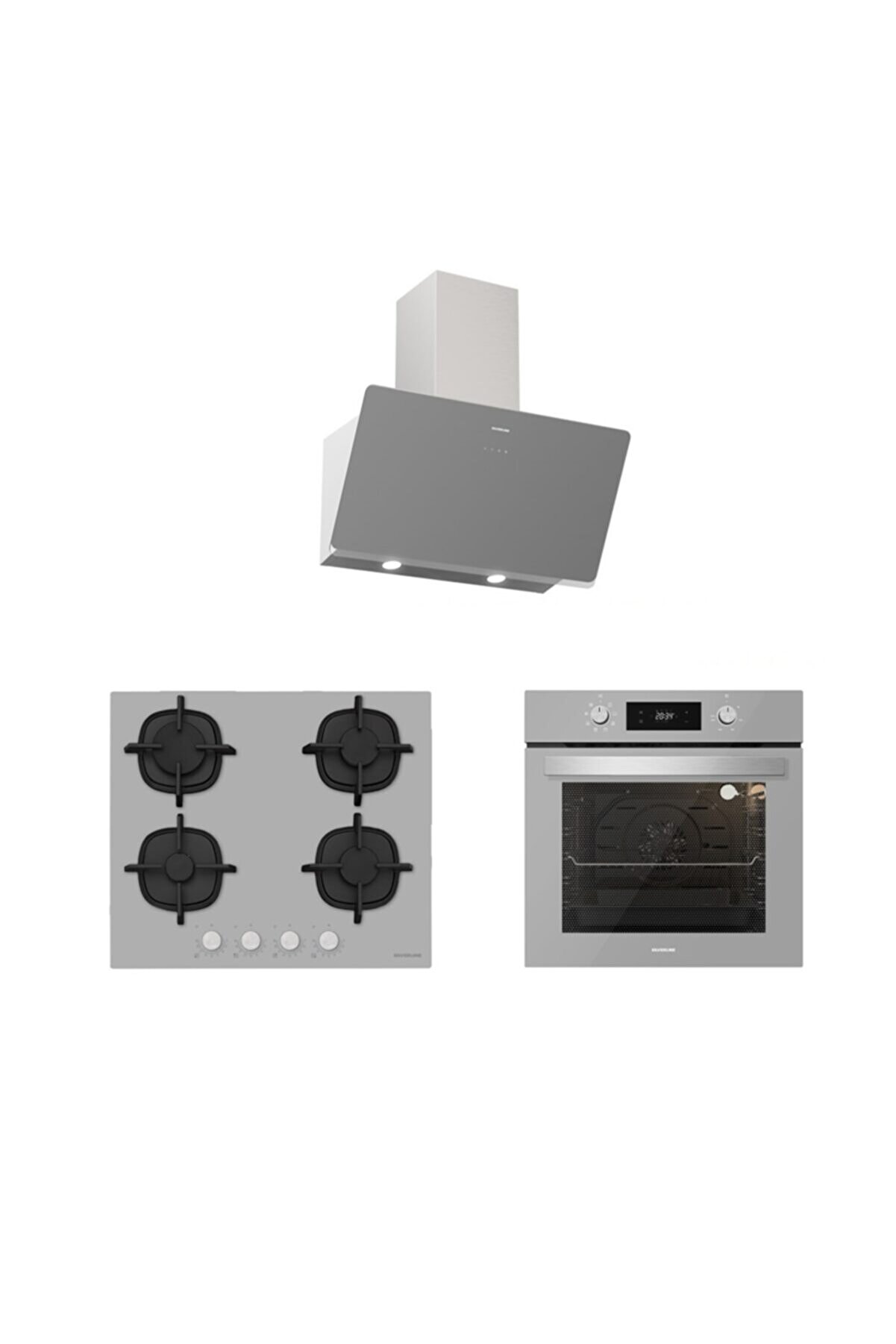 Gri Cam Ankastre Set (3457 Soho 60 Gri115cs5427s01115bo6504s01)