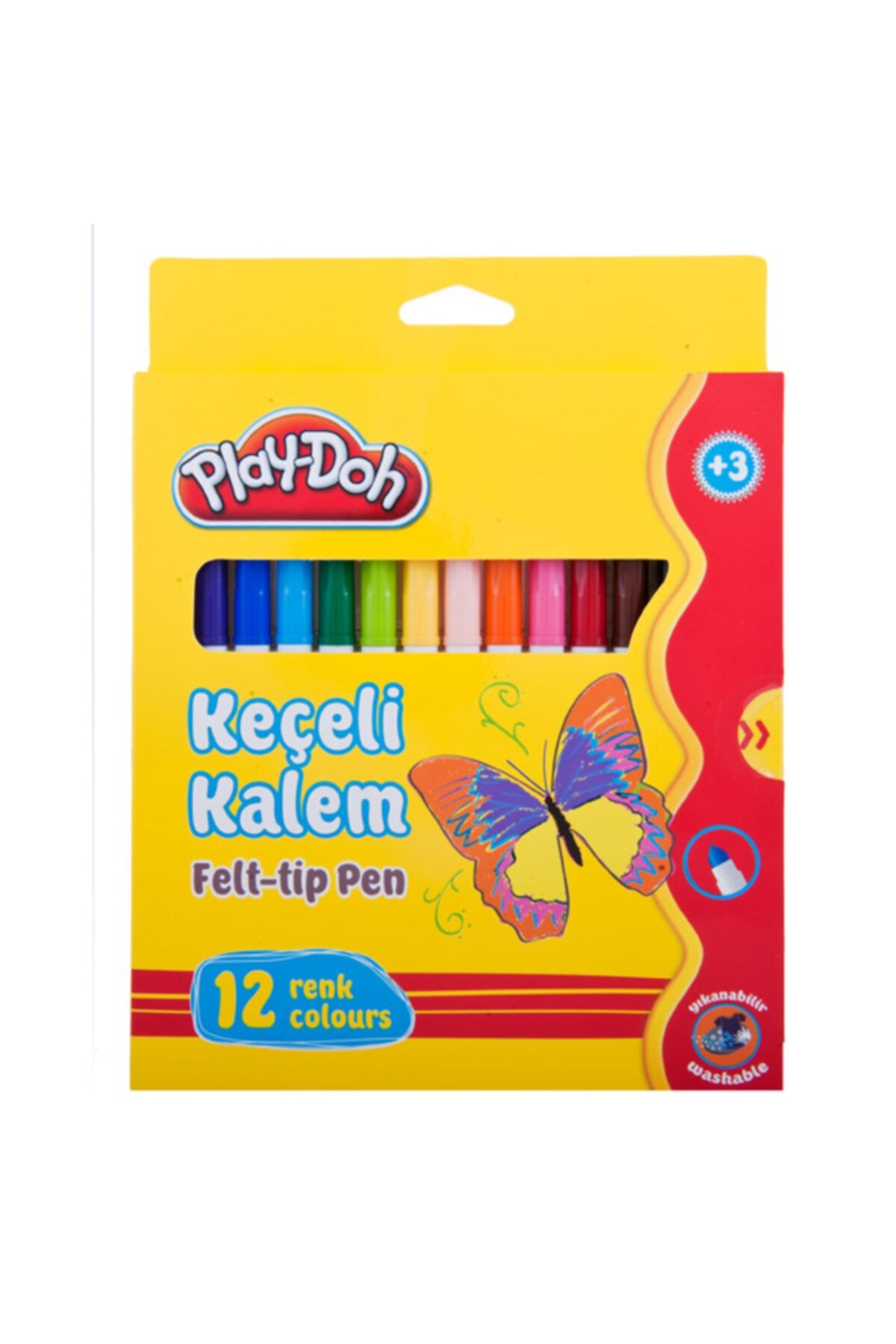 Play Doh Play-doh Keçeli Kalem Karton Kutu 5 Mm 12 Renk Play-ke007(1 PAKET 12 ADET)
