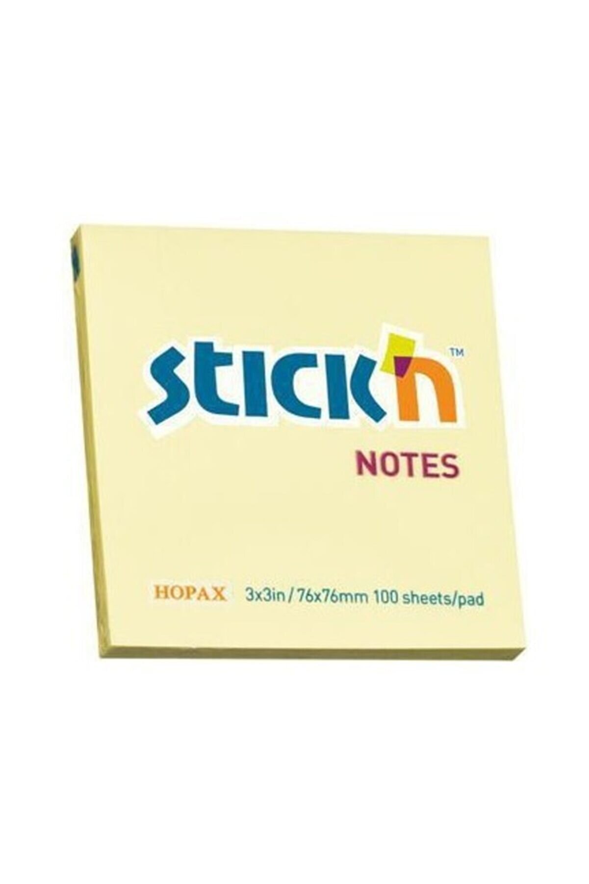 Hopax Stickn Yapışkanlı Not Kağıdı 76x76 Mm Pastel Sarı 90 Yaprak 12 Li (1 Paket 12 Adet)