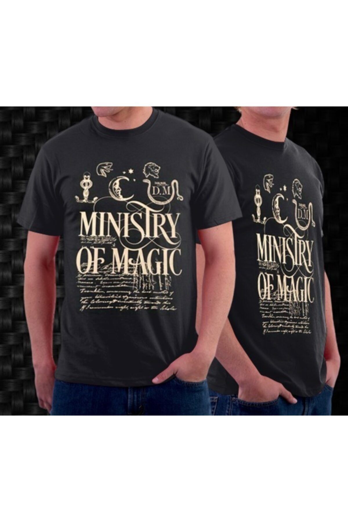 Harry Potter Erkek Siyah Ministry Of Magic Baskılı Tshirt