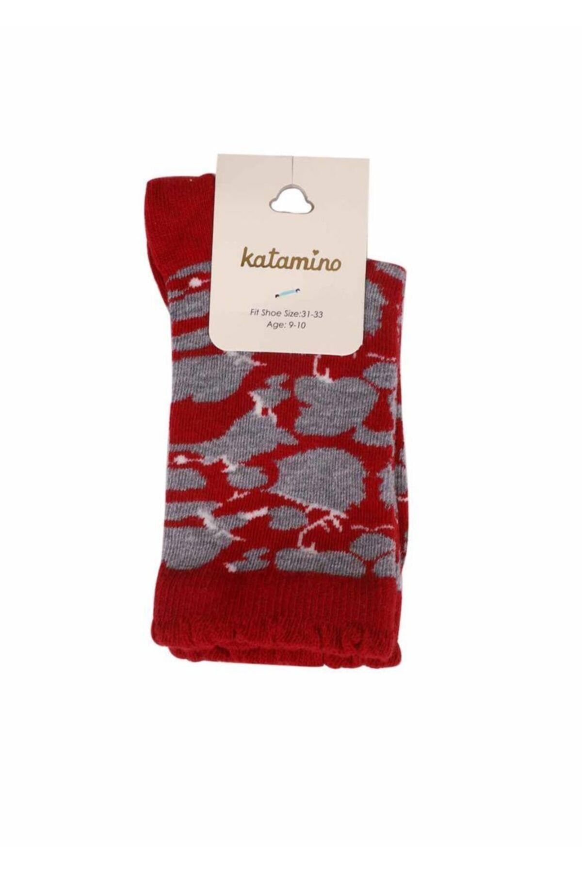 Katamino Kız Çocuk Kırmızı Soket Çorap 5403