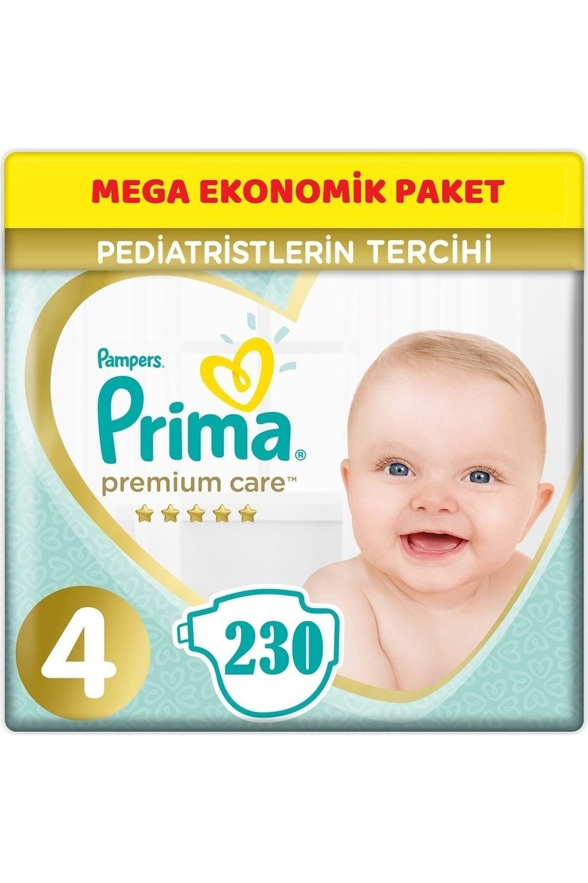 Prima Premium Care Bebek Bezi Beden:4 (9-14kg) Maxi 230 Adet Mega Ekonomik Pk