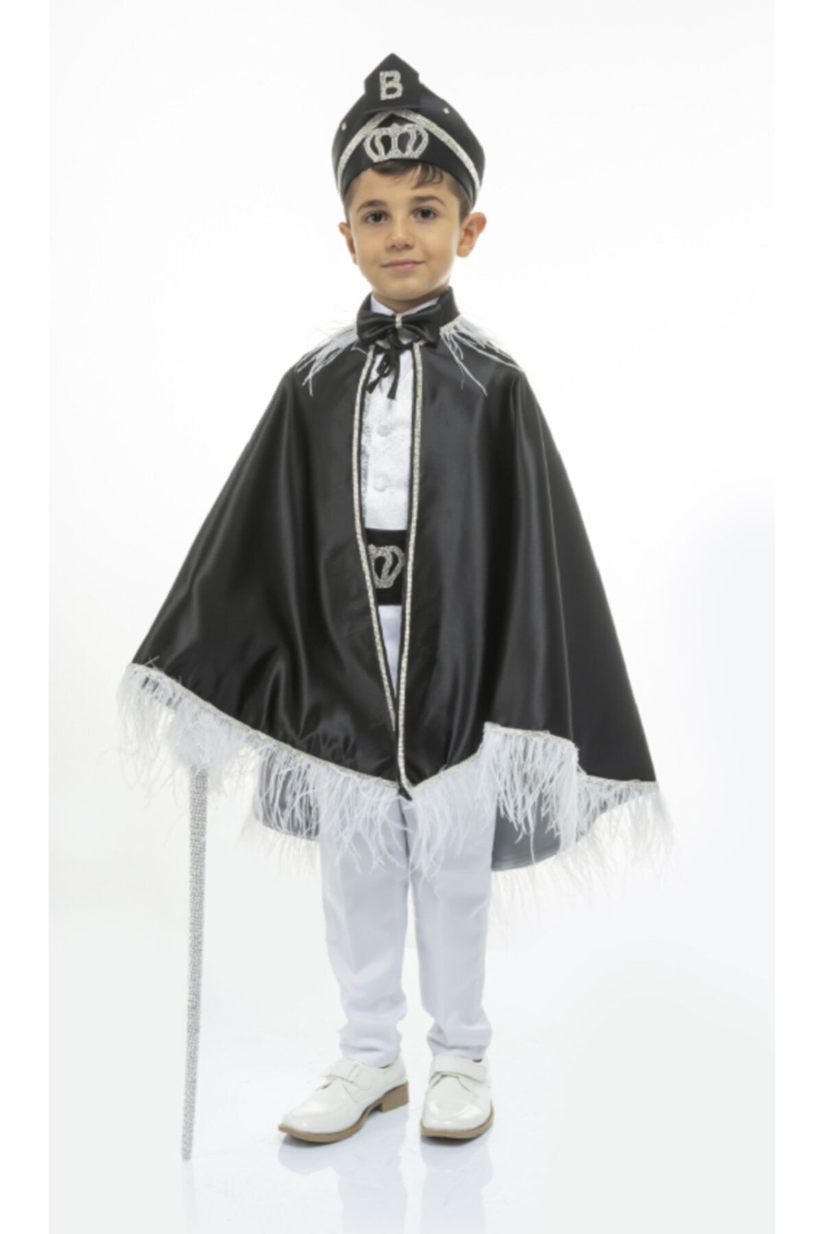 Emir Sünnet Kıyafetleri Özel Tüylü Pelerinli Sünnet Kıyafeti