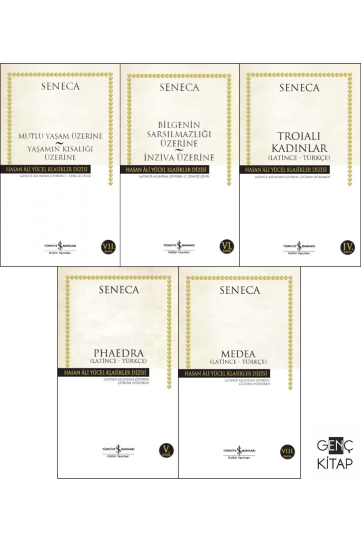 Türkiye İş Bankası Kültür Yayınları Seneca 5 Kitap Set -Hasan Ali Yücel Klasikleri
