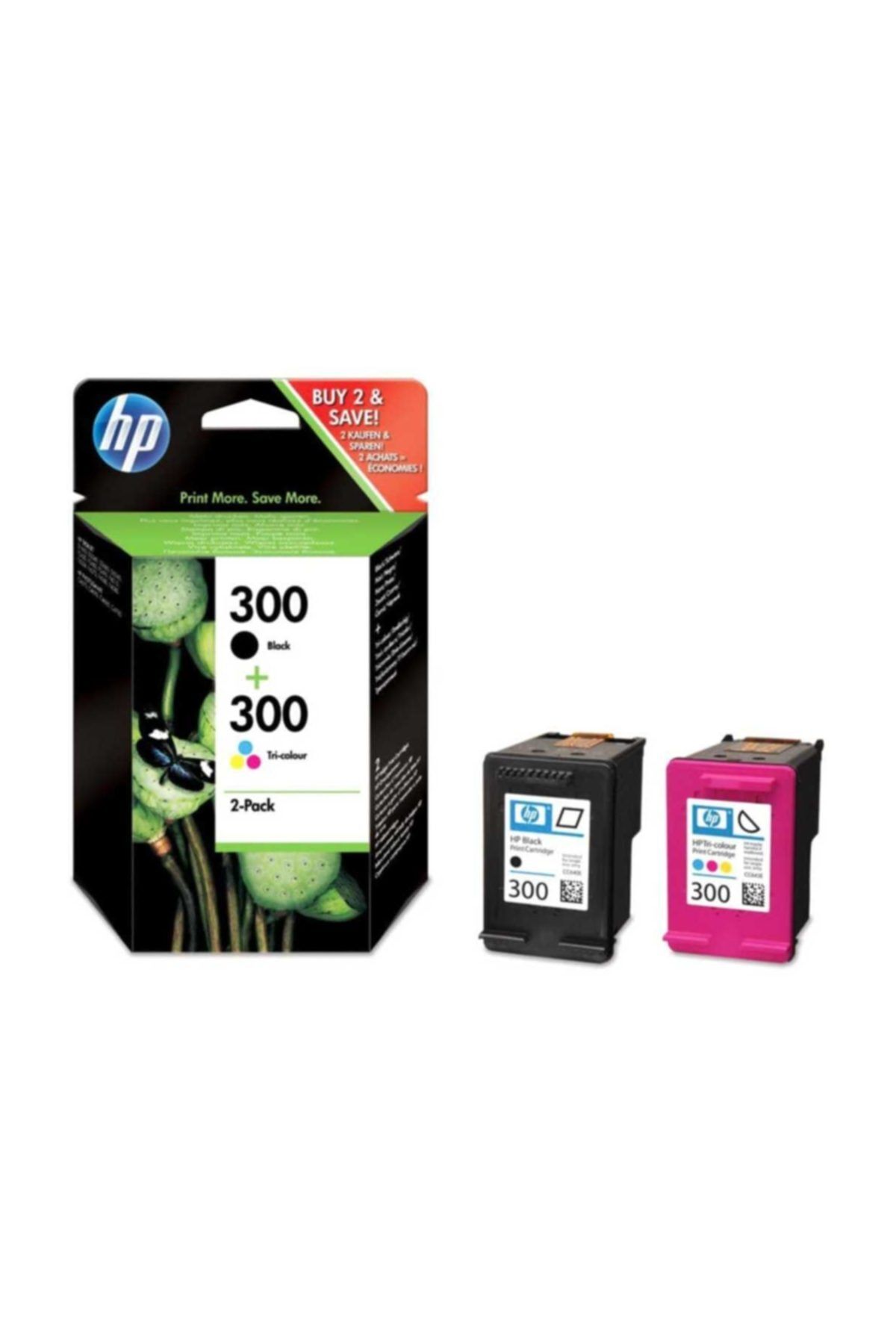 HP Cn637ee (300) Sıyah/uc Renklı 2 Li Paket Murekkep Kartusları 200/165 Sayfa