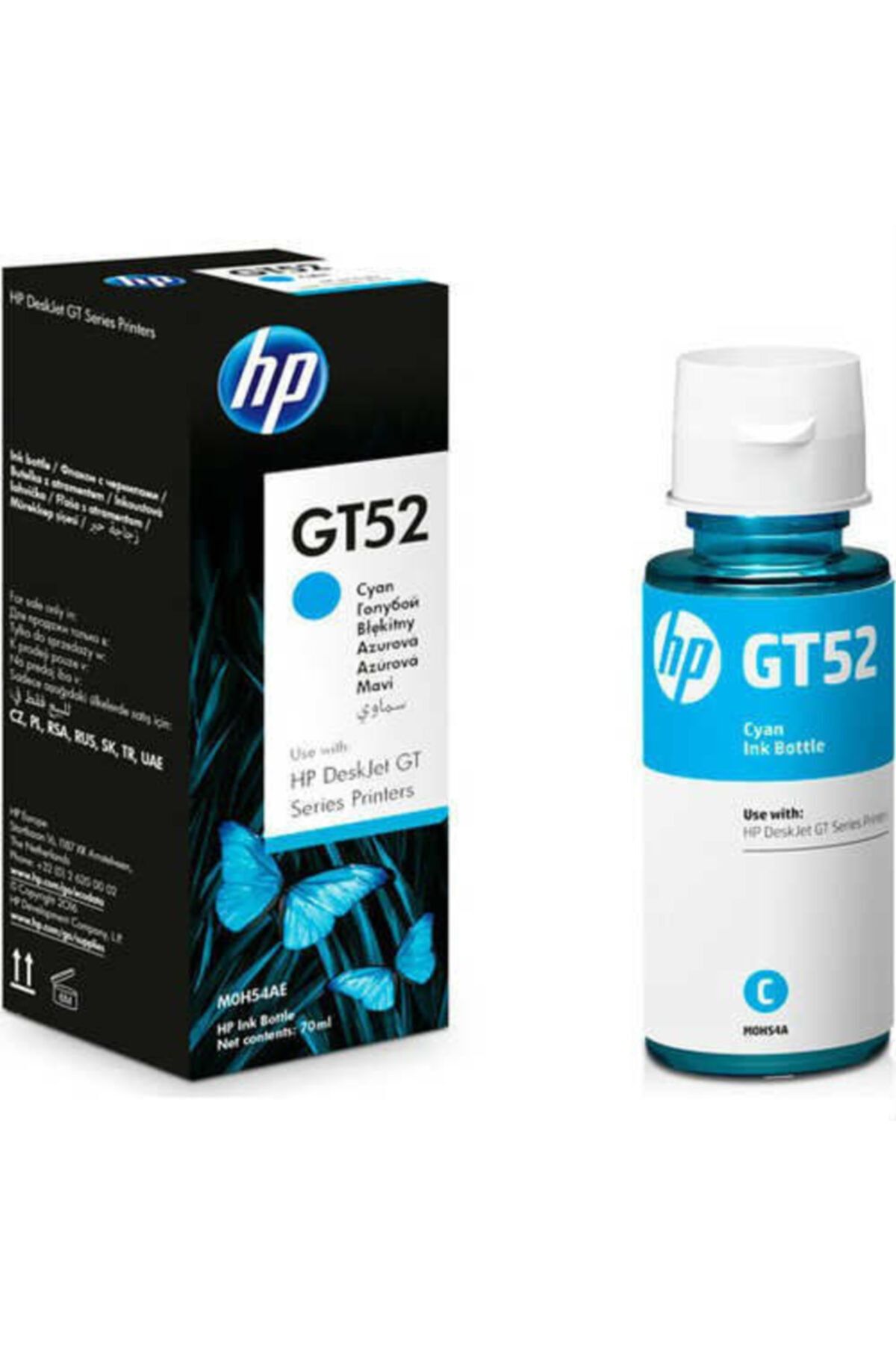 HP Gt52 8000 Sayfa Kapasiteli Mavi Mürekkep Kartuşu M0h54ae