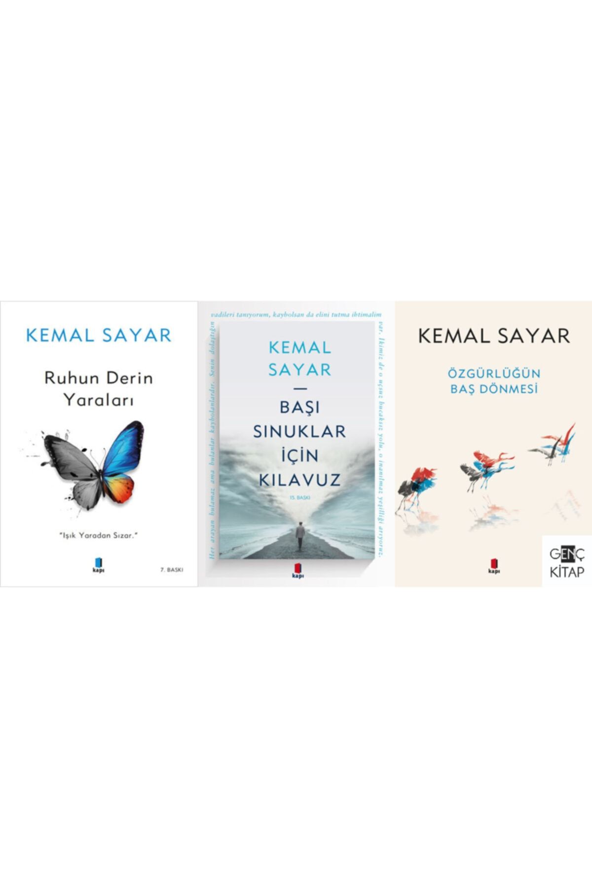 Kapı Yayınları Kemal Sayar 3 Kitap Set Ruhun Derin Yaraları Başı Sınuklar Için Kılavuz Özgürlüğün Baş Dönmesi