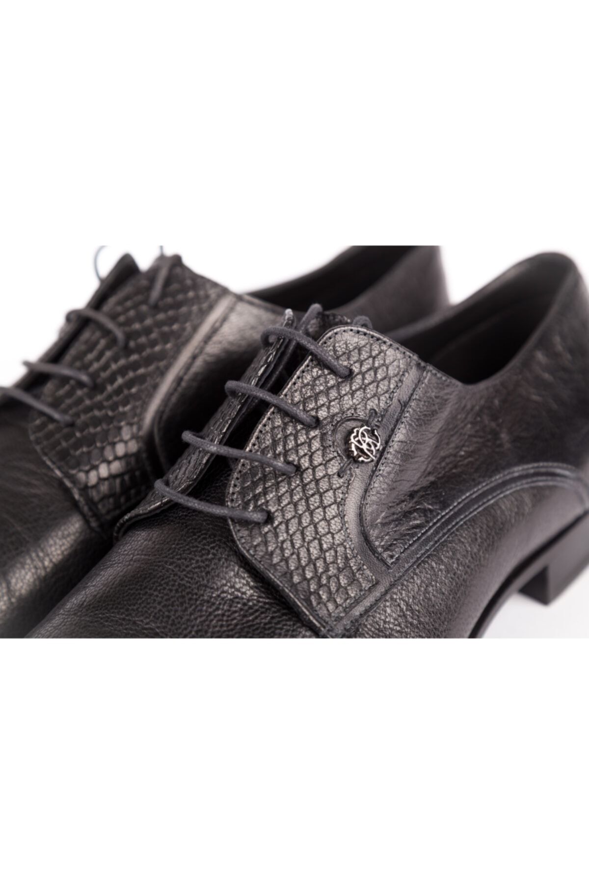 Roberto Cavalli Erkek Siyah Hakiki Deri Klasik Ayakkabı