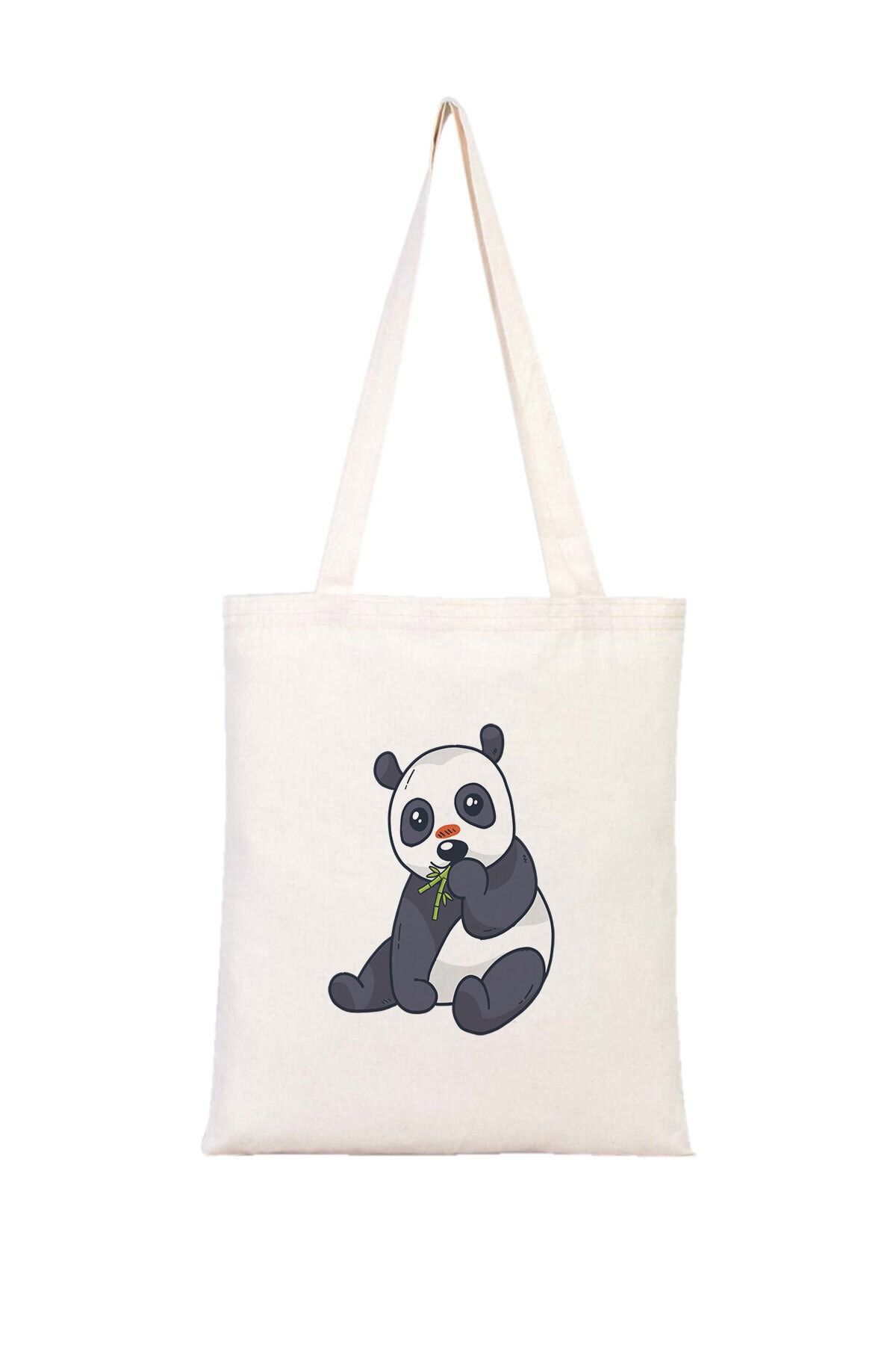 Modakedi Bag Sevmli Panda Alışveriş Plaj Bez Çanta