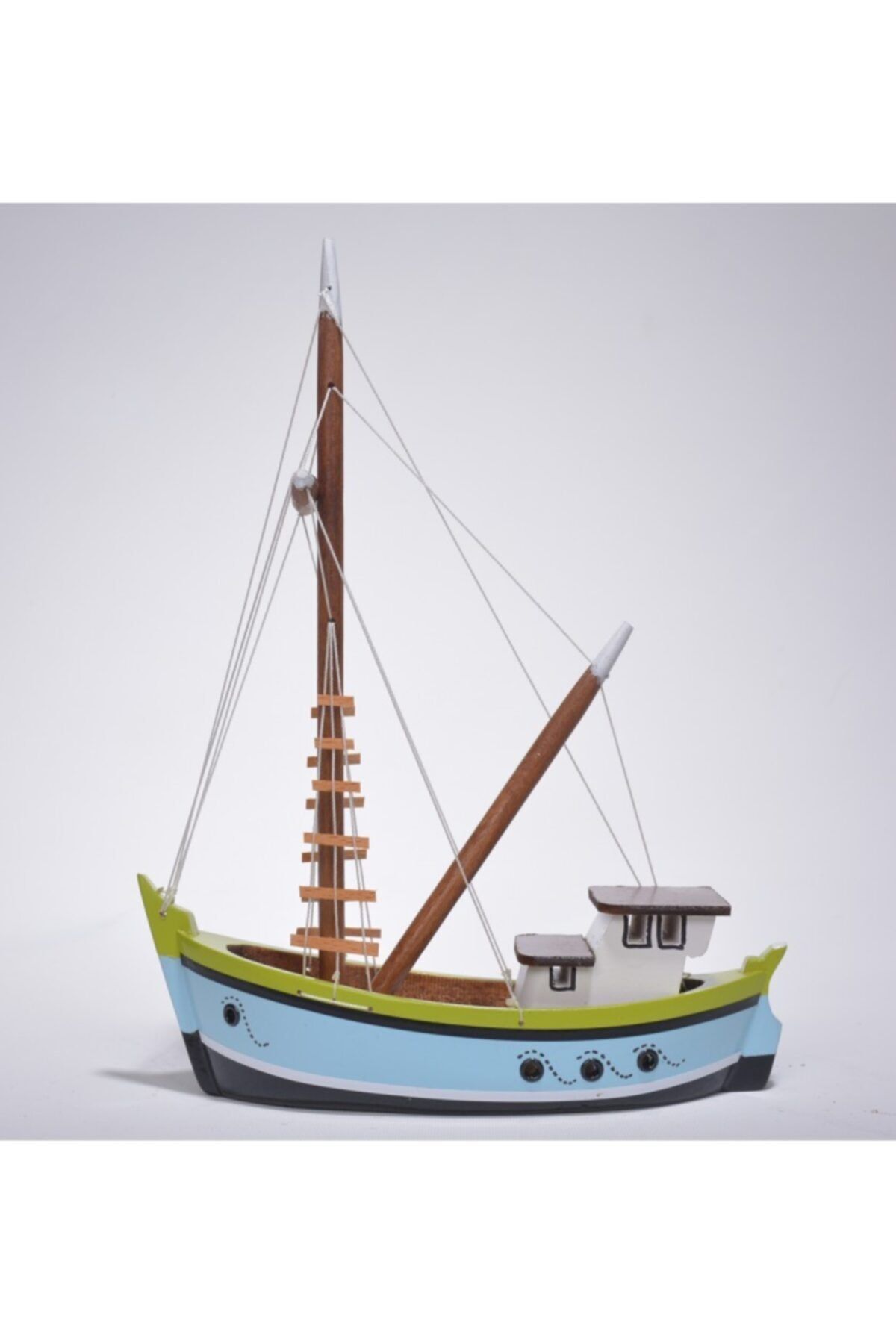 OKYANUS TEKNE Ahşap Karadeniz Çektirme Gemi Modeli – Ağaç Çektiri Sandal Tekne Kayık Kotra Maketi