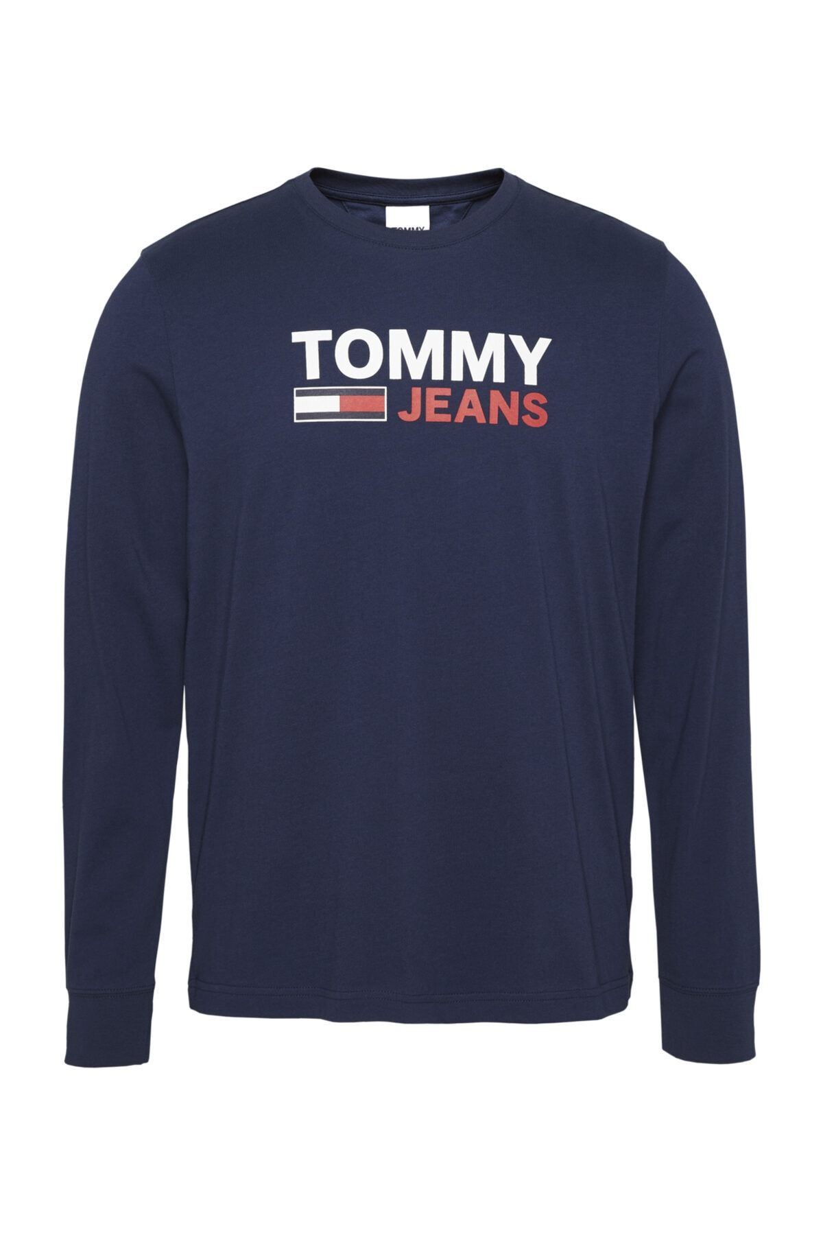 Tommy Hilfiger Erkek Mavi T-Shirt Tjm Longsleeve Corp Logo Tee DM0DM09487