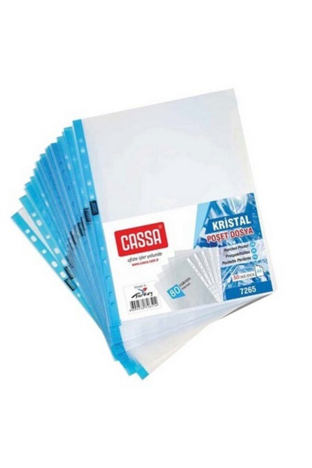 Cassa Kristal Poşet Dosya 80 Mikron 50'li Paket 7265