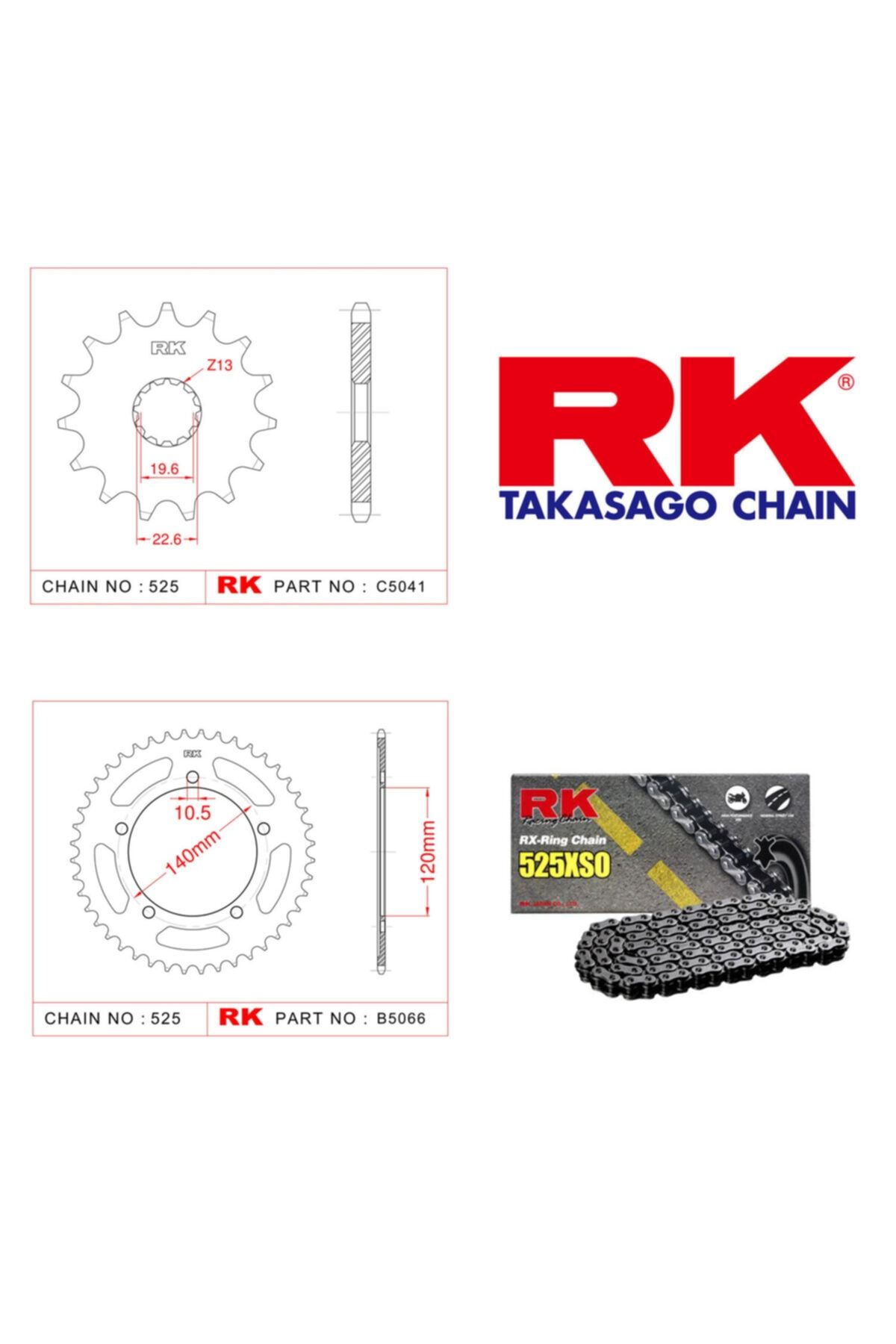 RK Suzuki Dl 1000 V-strom Rx-ring Zincir Dişli Set 525 Xso 17/42 T(2014-2019)