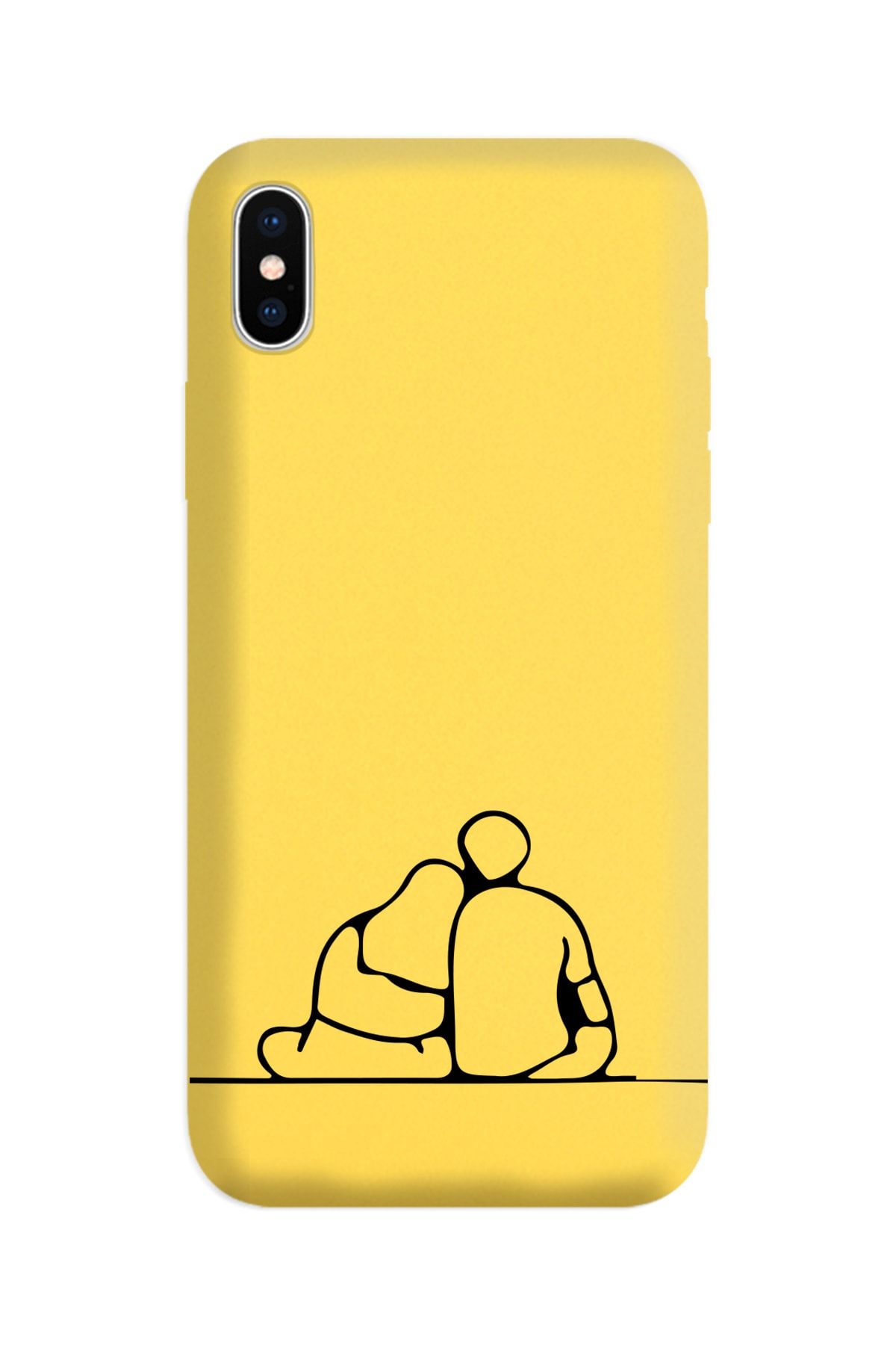Spoyi Iphone Xs Çizgi Tasarımlı Sarı Lansman Telefon Kılıfı