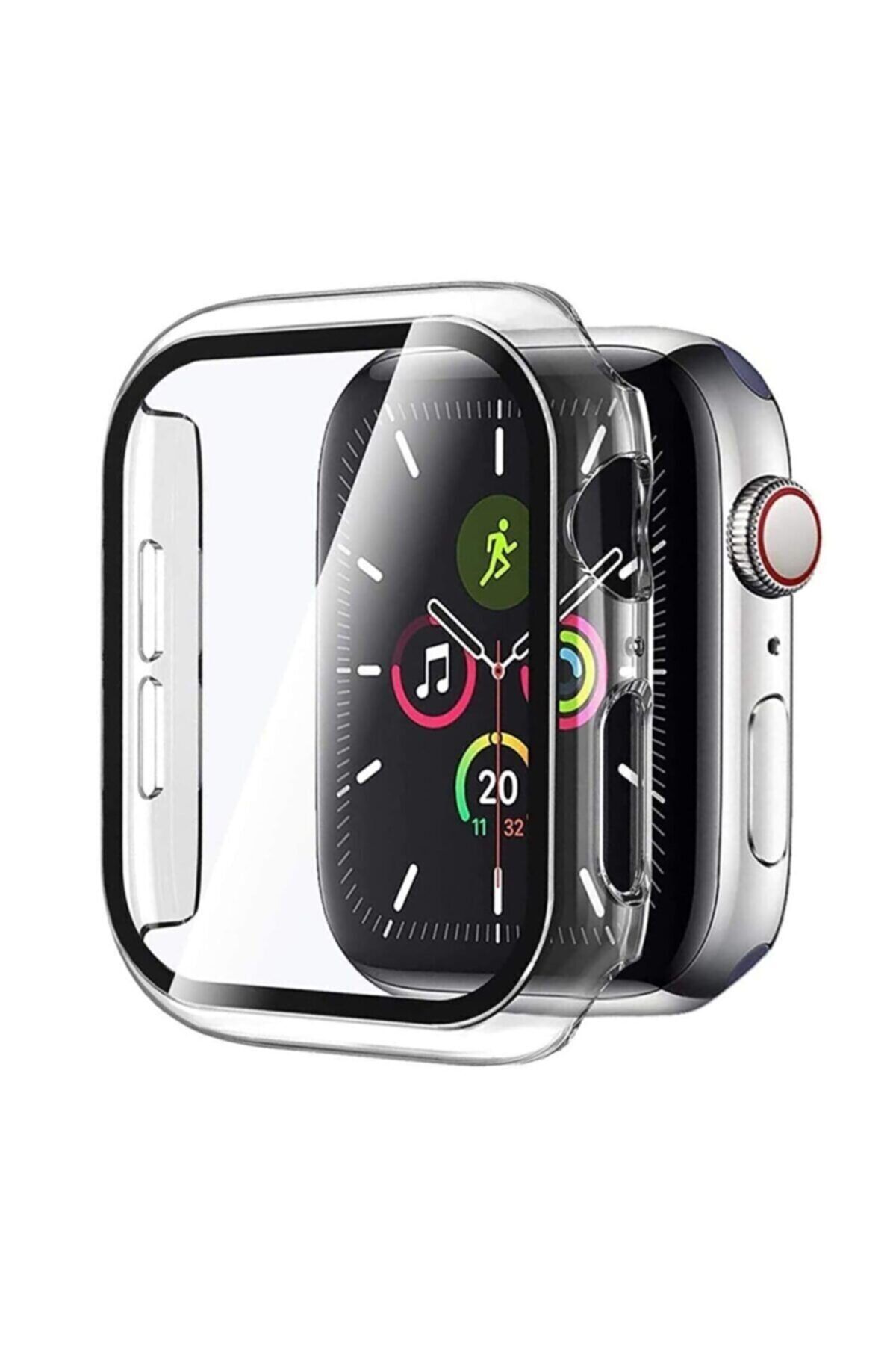 Fibaks Apple Watch 2 3 4 5 6 Se Nike 44mm Kılıf Kasa Ve Ekran Koruyucu 360 Tam Koruma Kapak