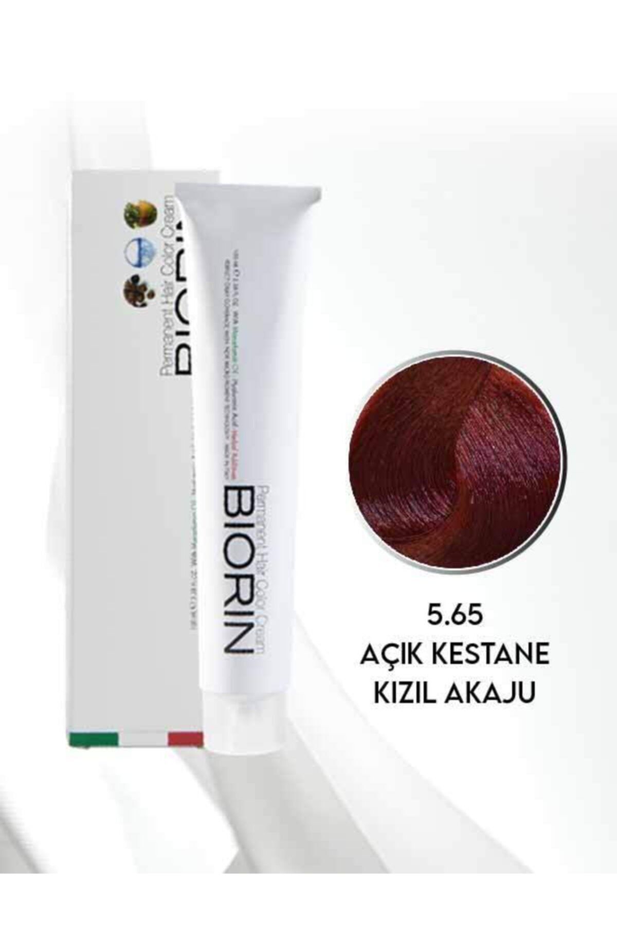 Biorin Permanent Hair Color Cream 100 Ml No: 5.65 Açık Kestane Kızıl Akaju