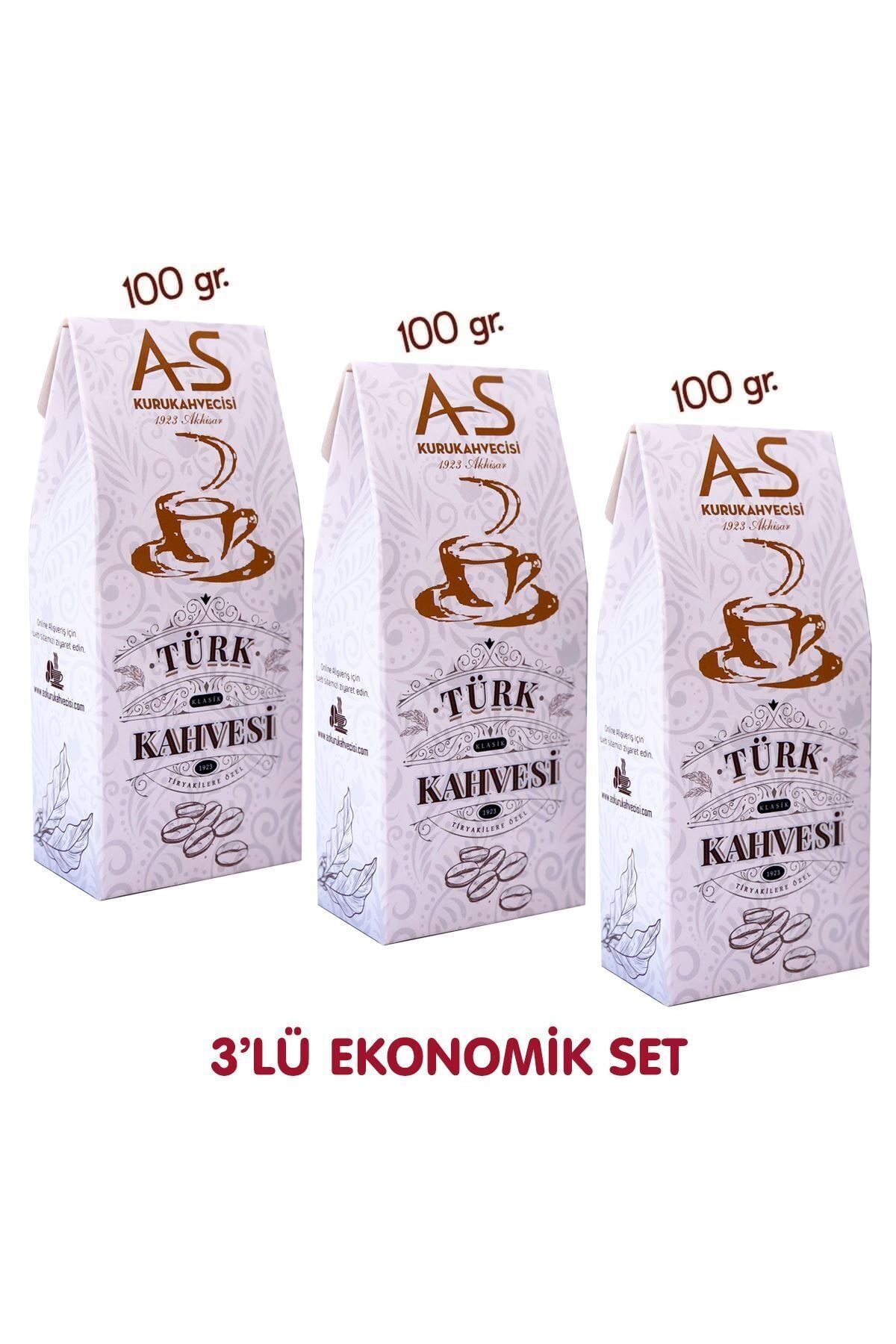 AS Kurukahvecisi 3'lü Klasik Türk Kahvesi Ekonomik Set