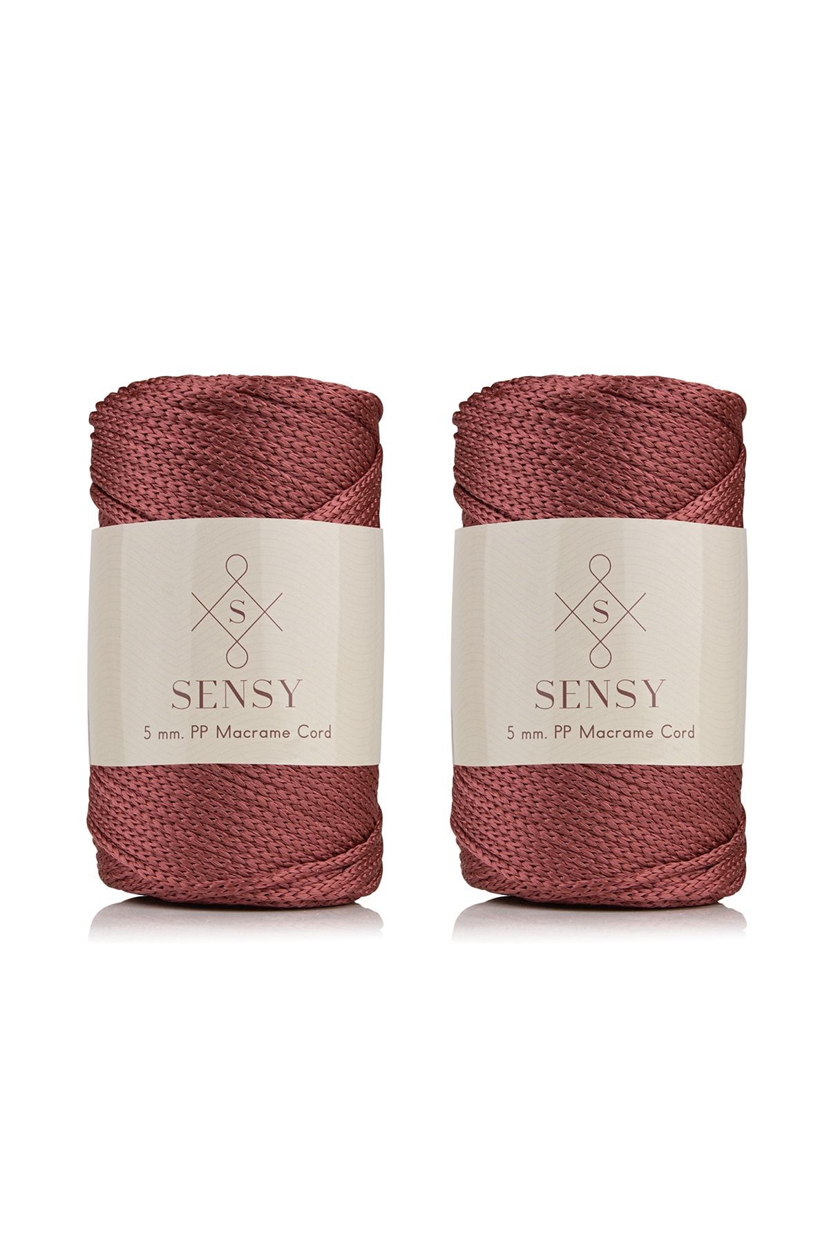 SENSY Premium Polyester Makrome Ipi 5 Mm Pp Cord 2li Set Gül Kurusu,jumbo Ip,makrame,supla,çanta Ipi