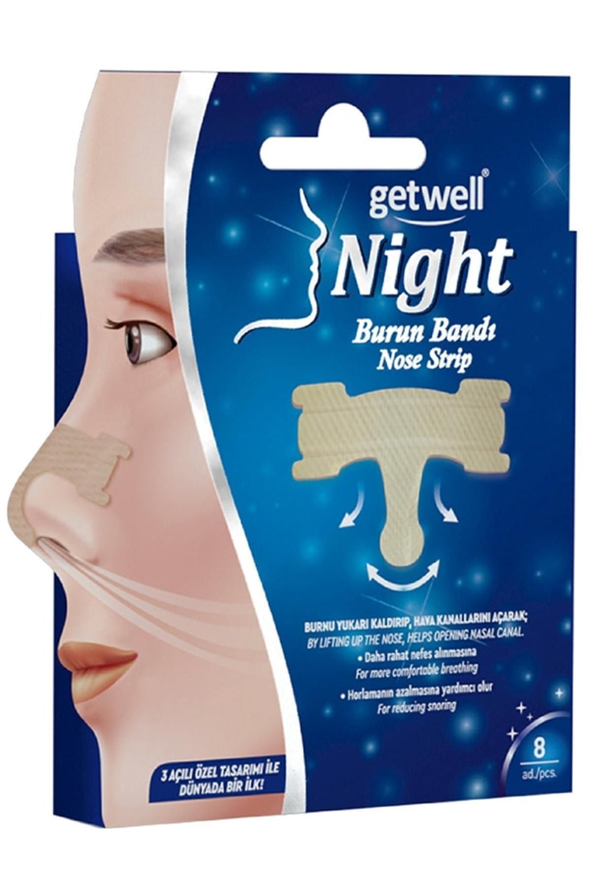 Getwell Marka: Night Burun Bandı 8 Adet Kategori: Burun Ve Sırt Bantları
