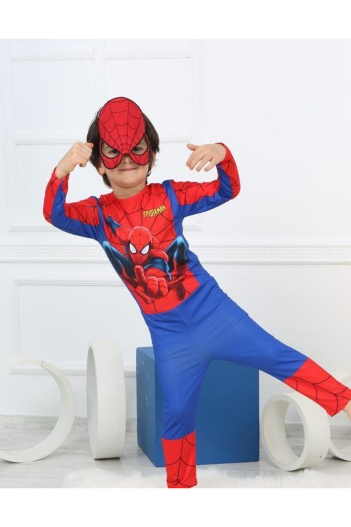 Lolliboomkids Erkek Çocuk Süper Kahraman Örümcek Adam Maskeli Kostüm Spiderman